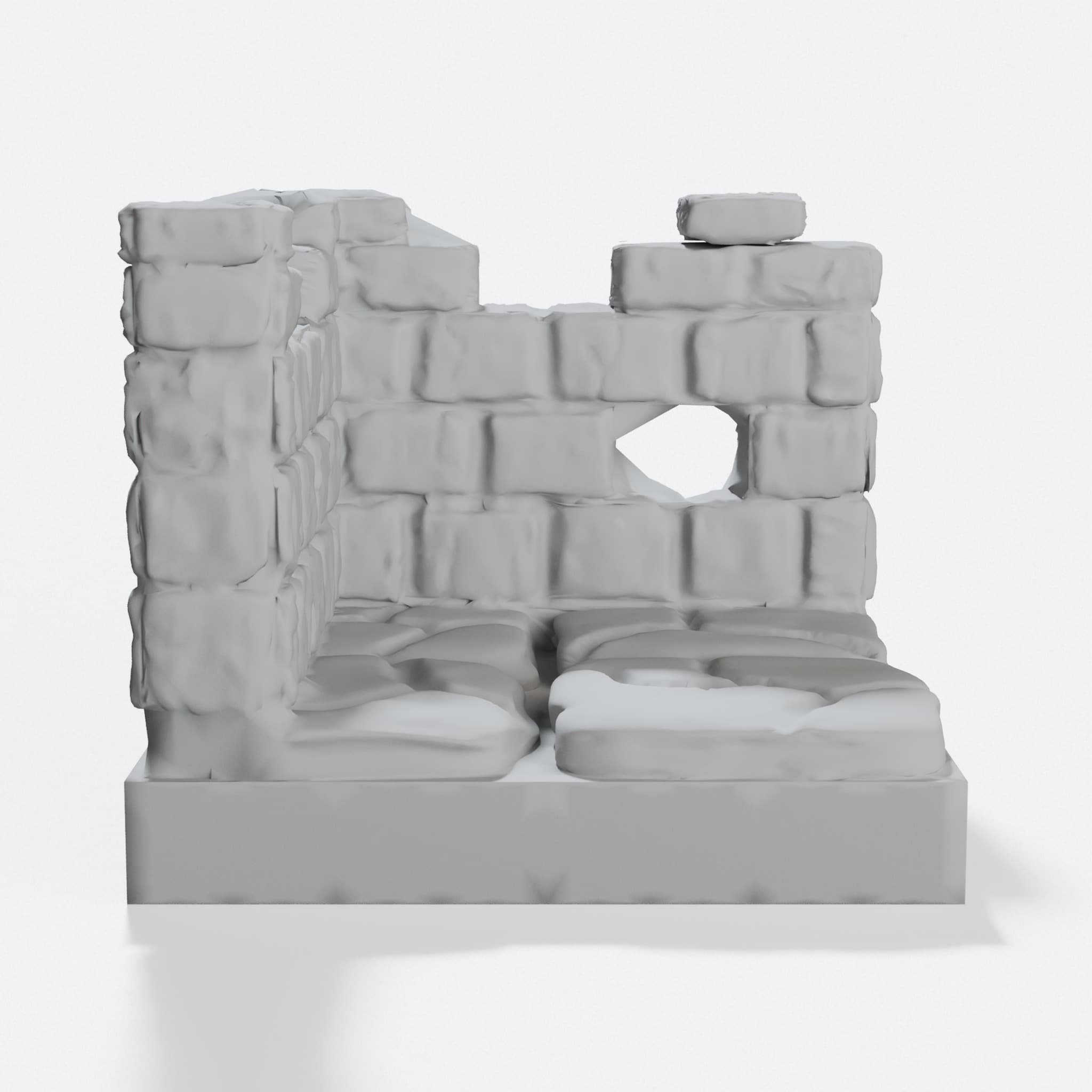 OpenForge Ruined Corner Tile, Mixed Heights
