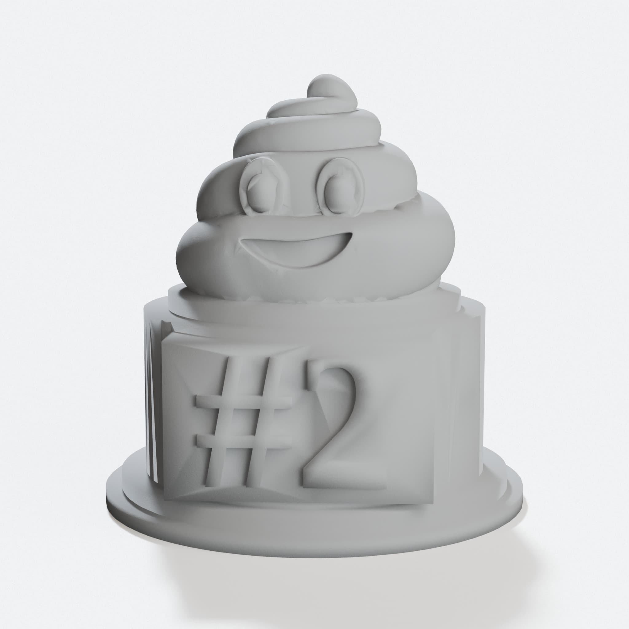 Lucky Turd Emoji Trophy 3D Printed Toy