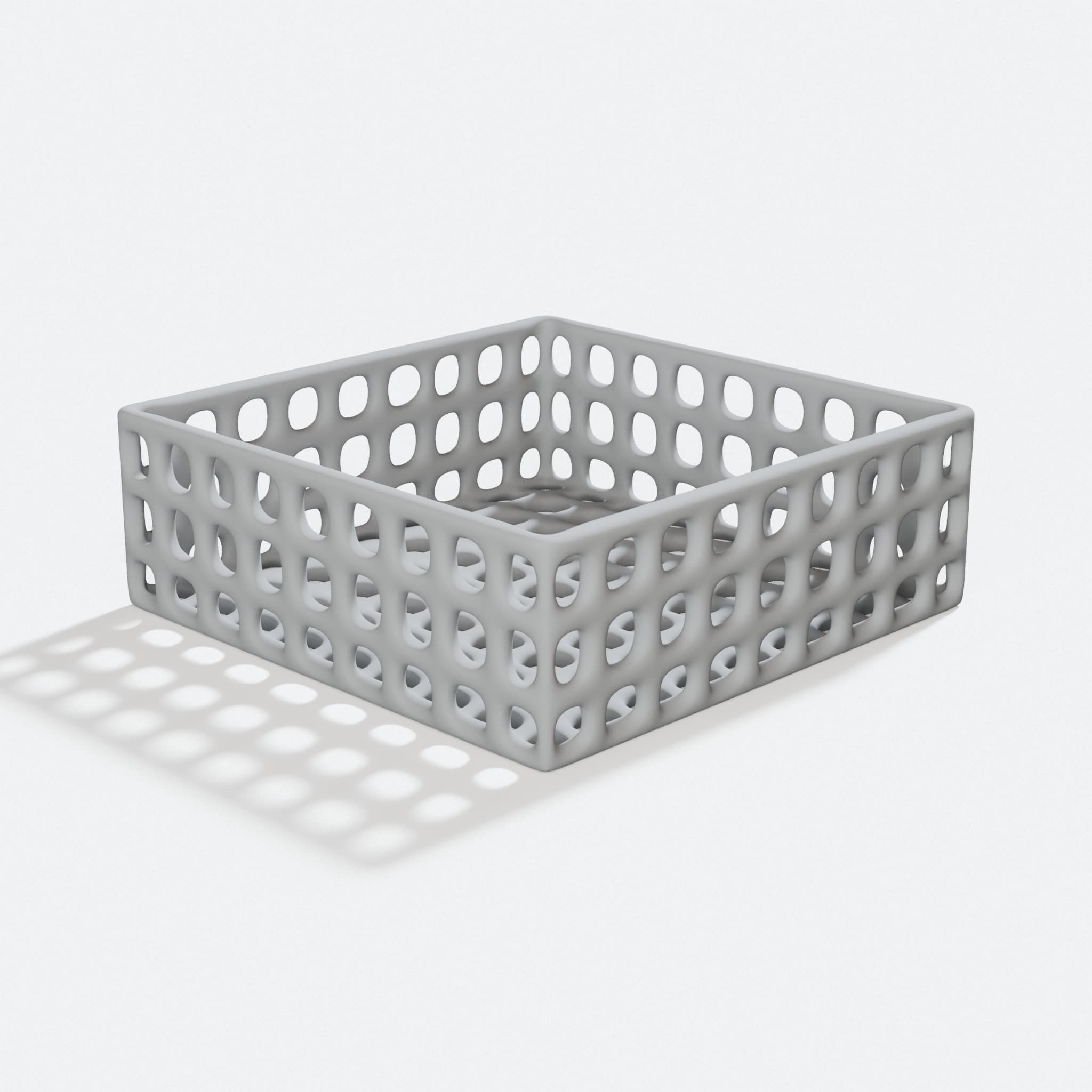 Square Wire Basket Tray, 3D Printed Organizer