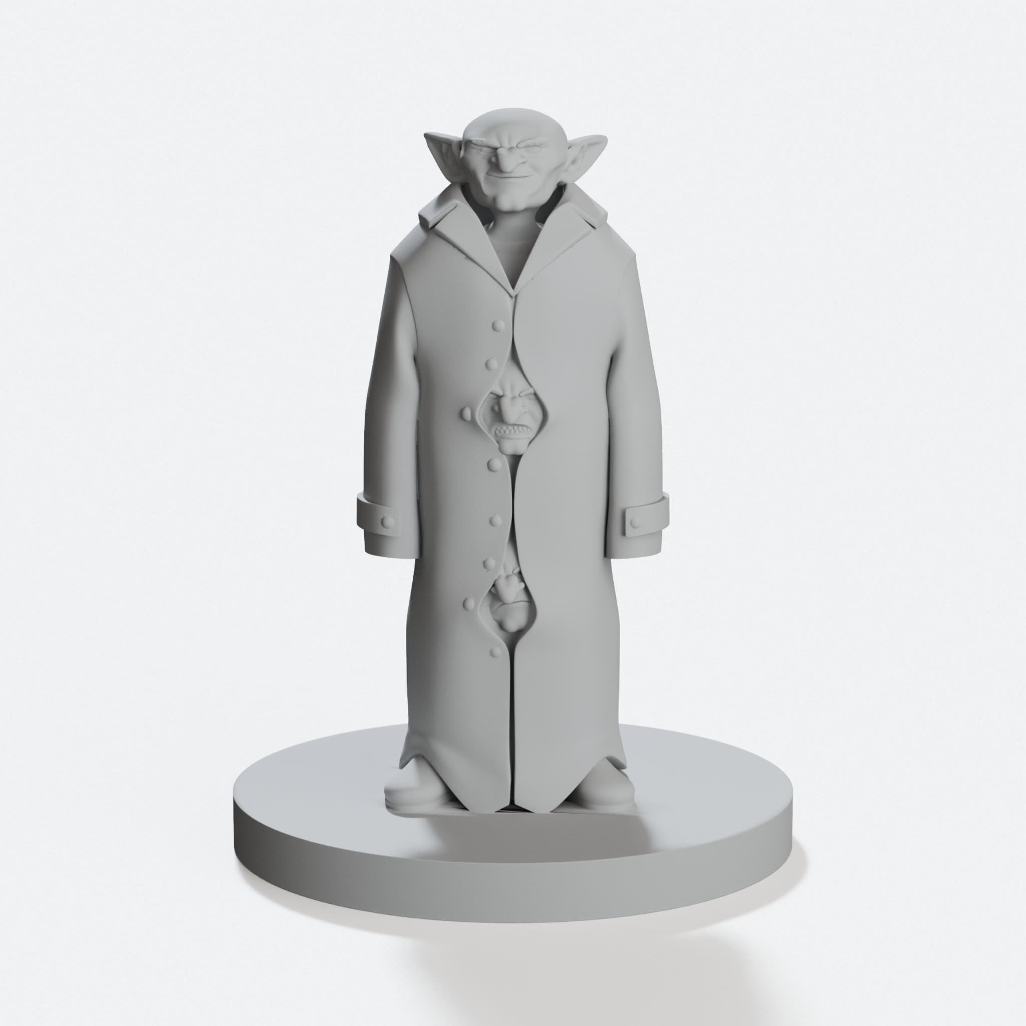Normal Commoner and Three Goblins 3D Printed Toy
