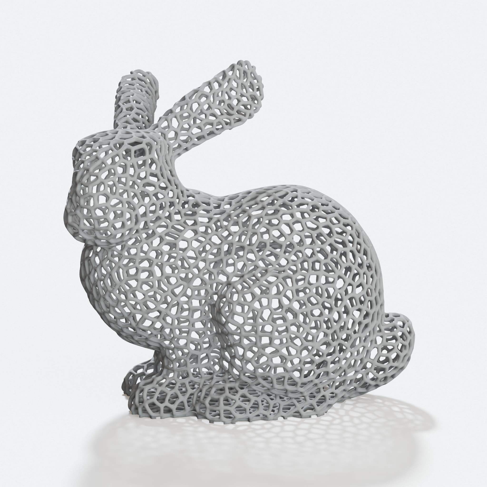 Voronoi Easter Bunny 3D Printed Ornament