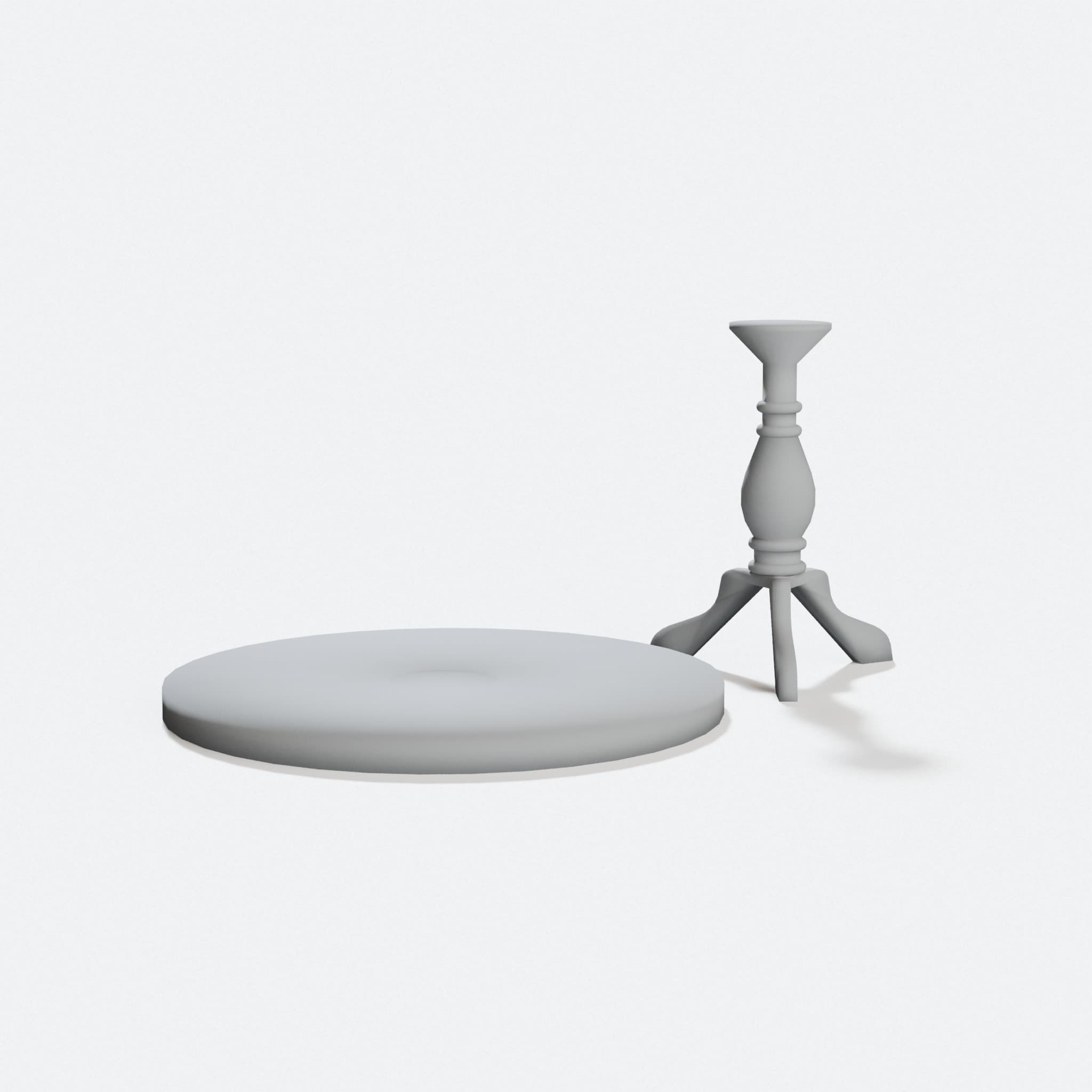 1:24 Scale Round Center Column Dollhouse Table