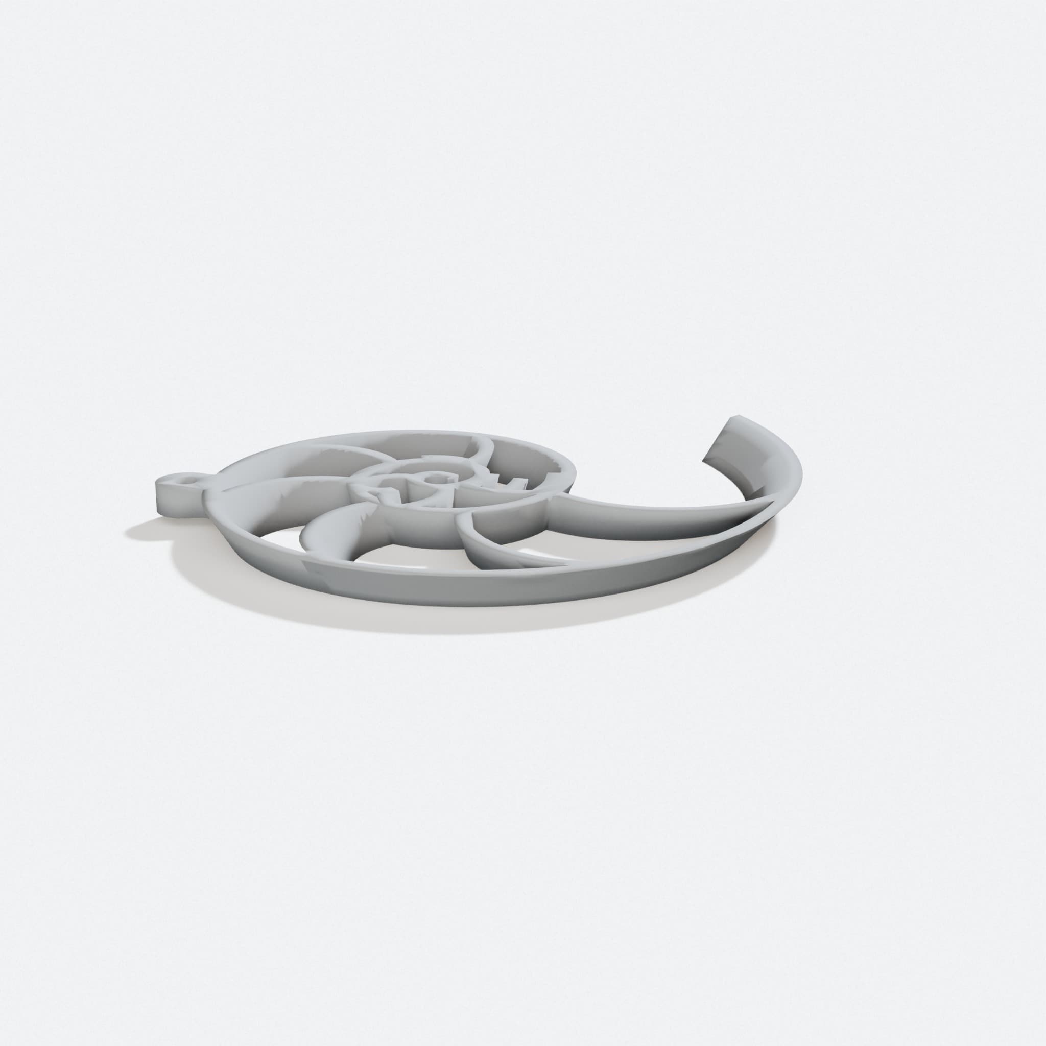 3D Printed Nautilus Section Earring #2