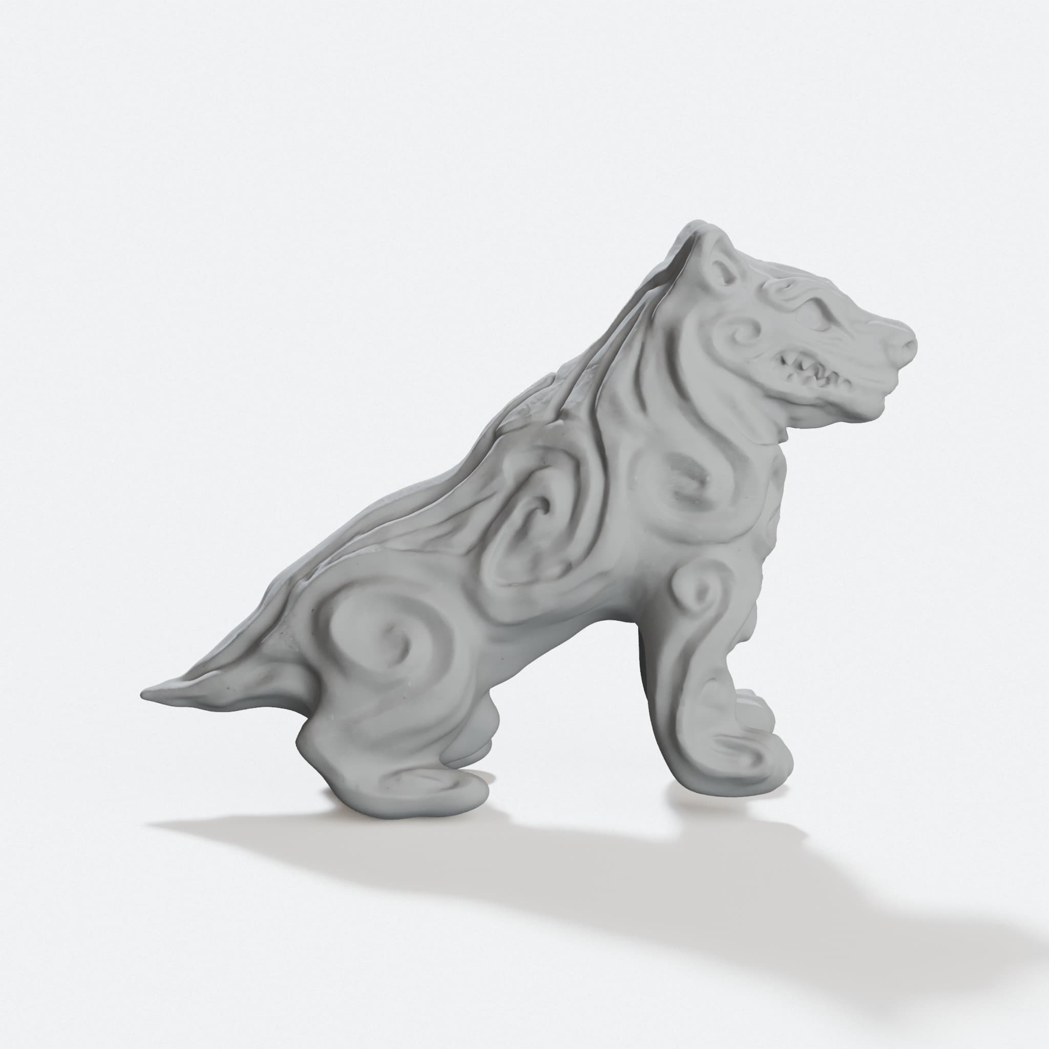Demon Dog Statue 3D Printed Home Decor