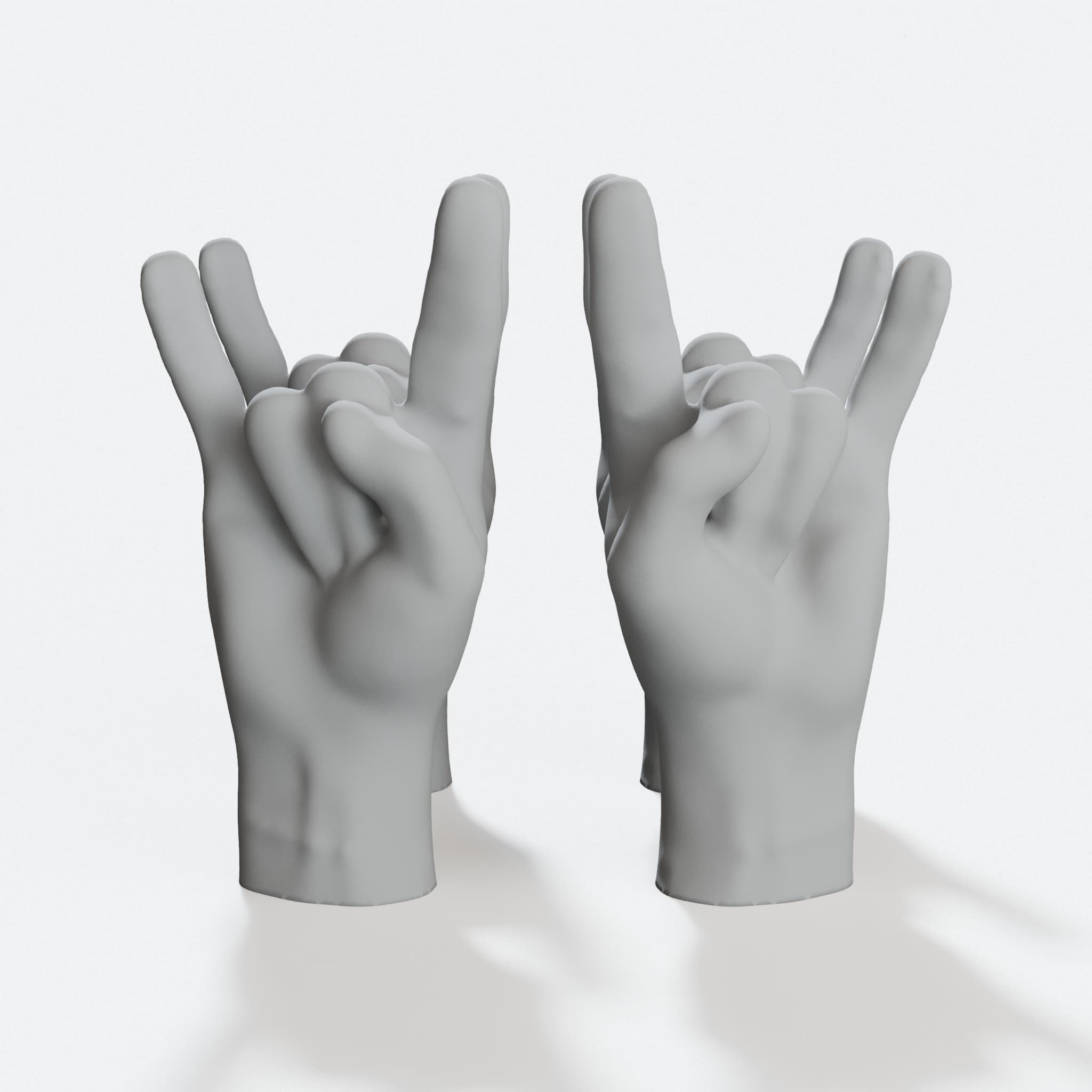 Sign of the Horns 3D Printed Earrings Gift