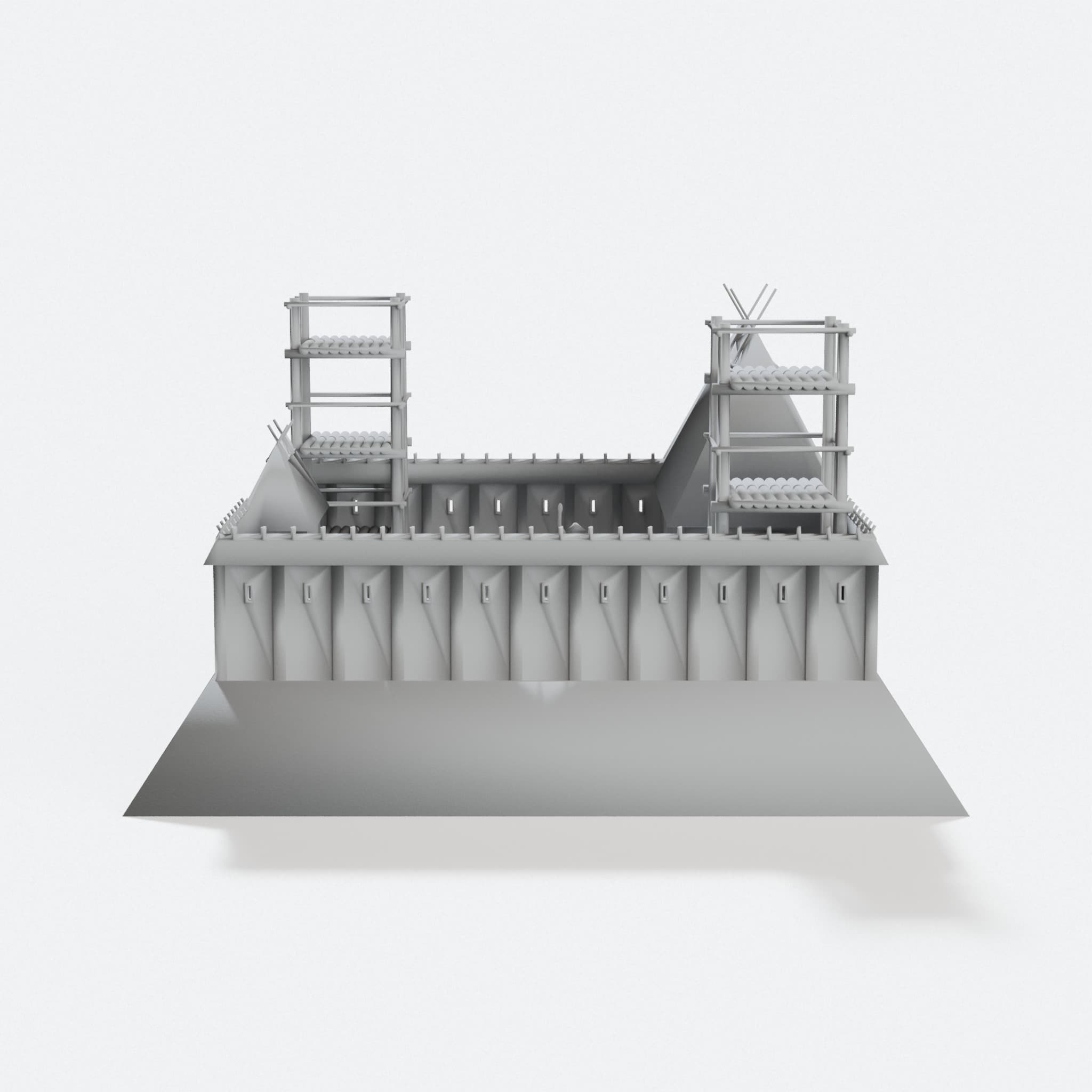 Japanese Hirajiro Castle 3D Printed Toy for Wargaming