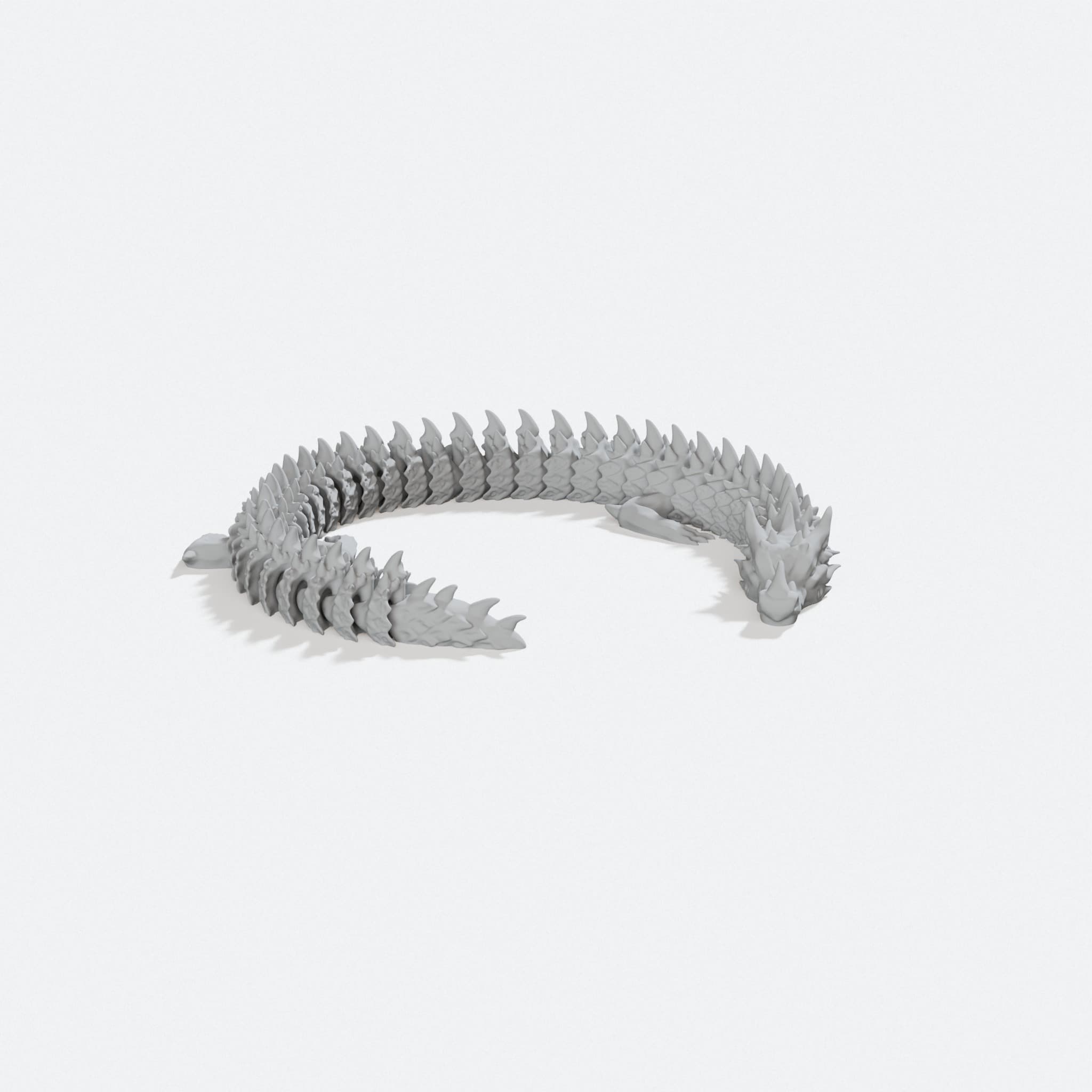 Articulated Ice Dragon Tail - 3D Printed Toy