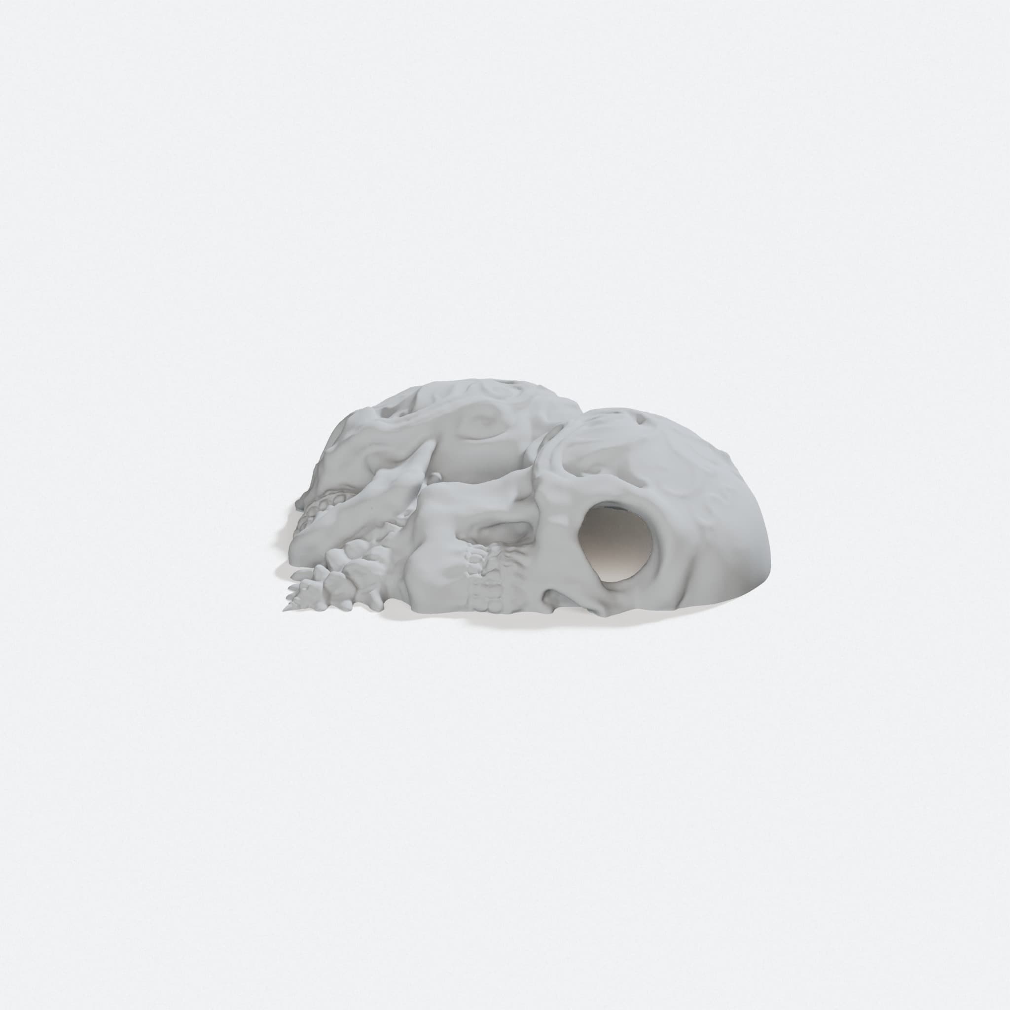Skull Heart Pendant 3D Printed Ornament