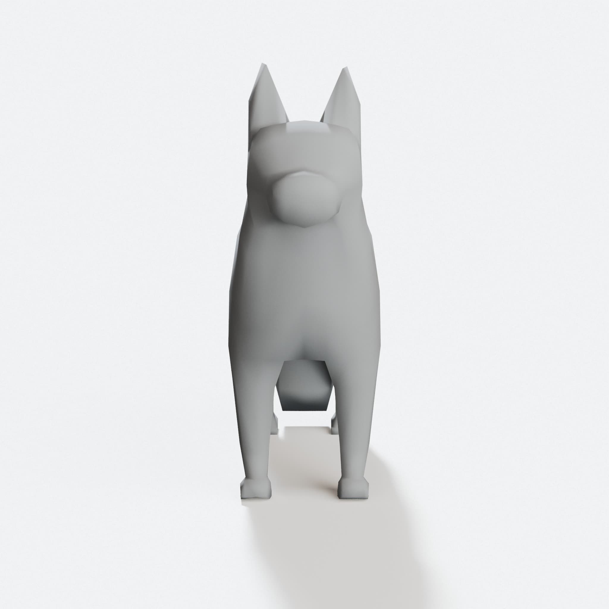 3D Printed Husky Dog Toy - Low Poly Design