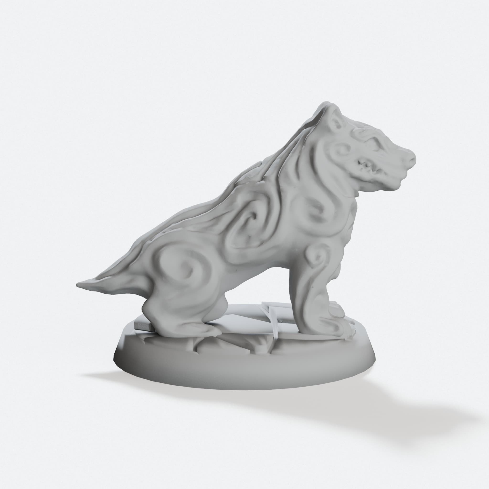 Dog Wolf Mini 3D Printed Toy for D&D Games