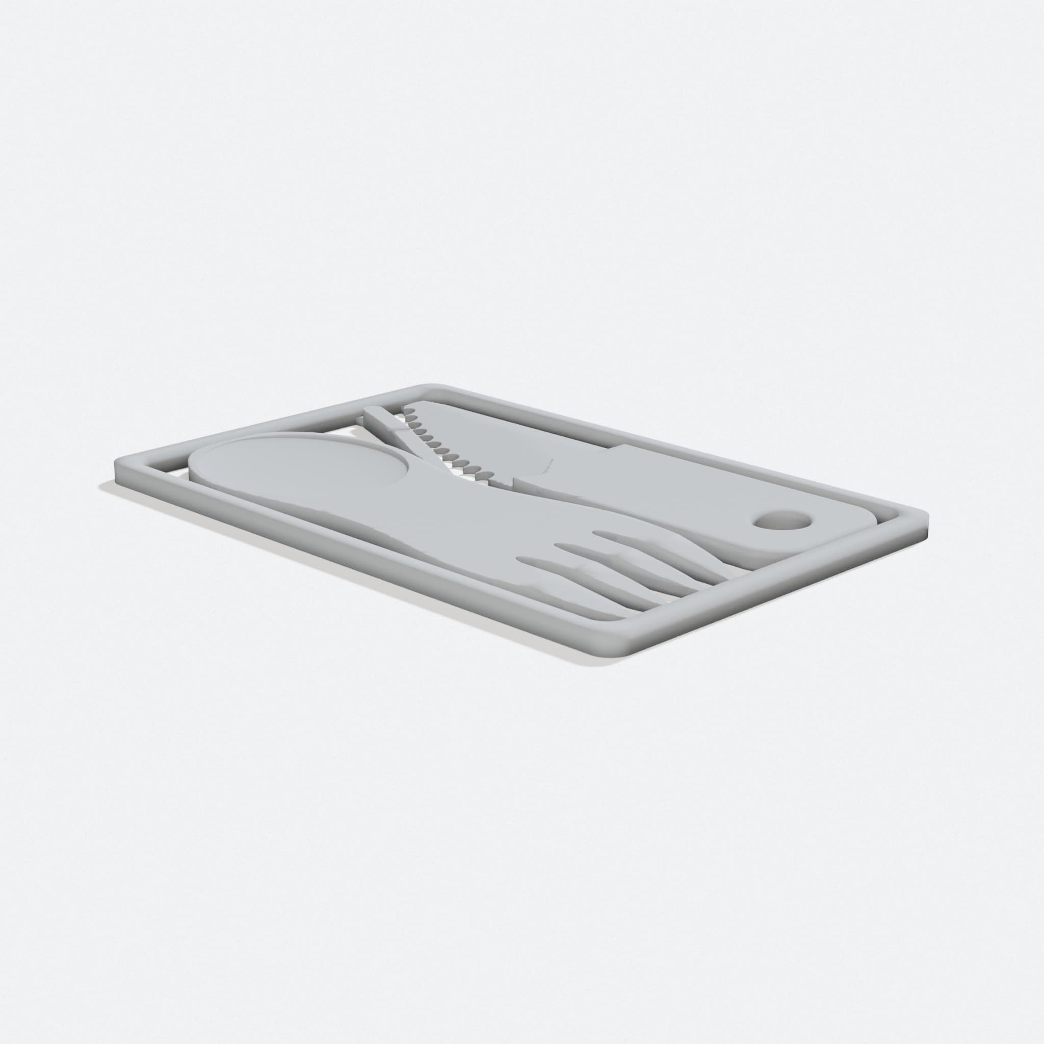Credit Card Knife and Fork Camping Utensil Set
