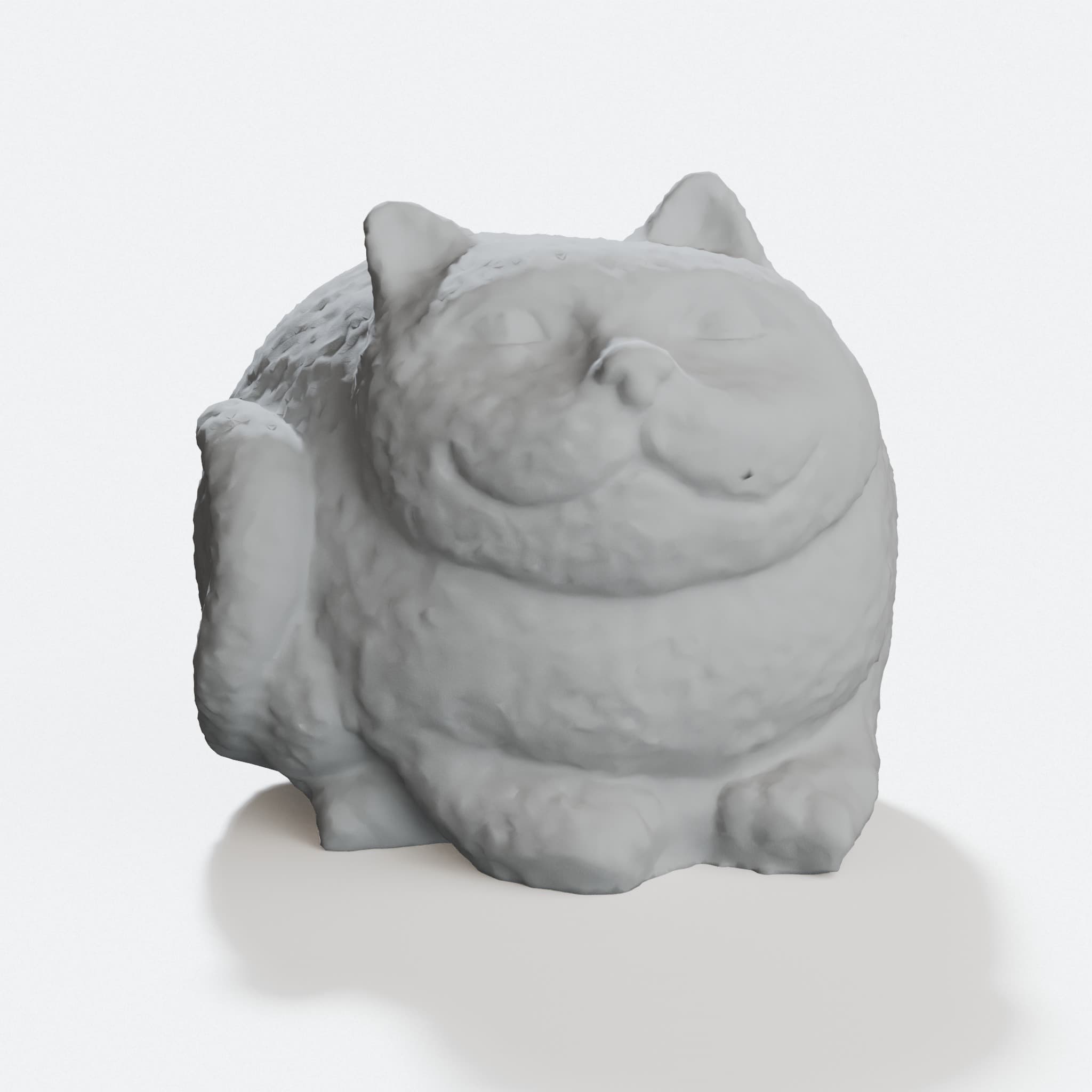 Fat Cat Garden Ornament - 3D Printed Statue