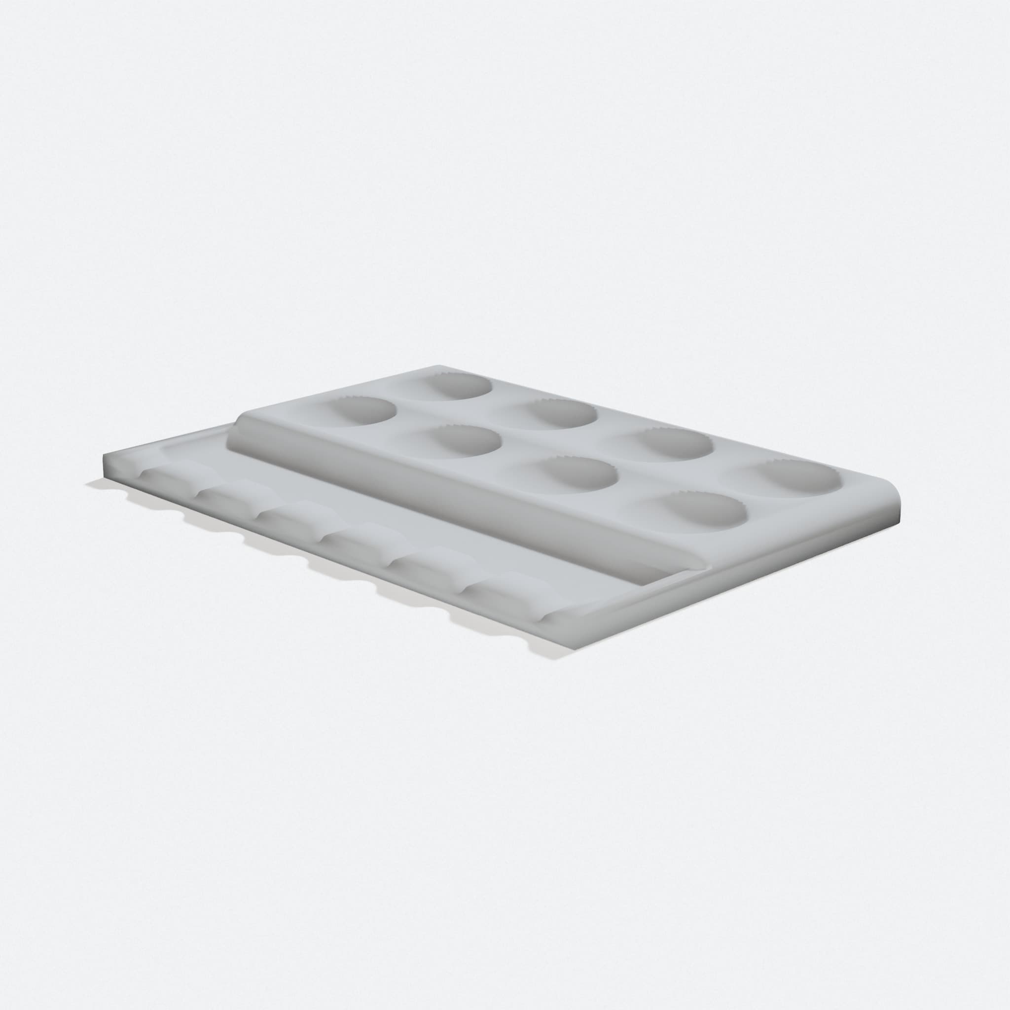 3D Printed Paint Palette with Brush Holder