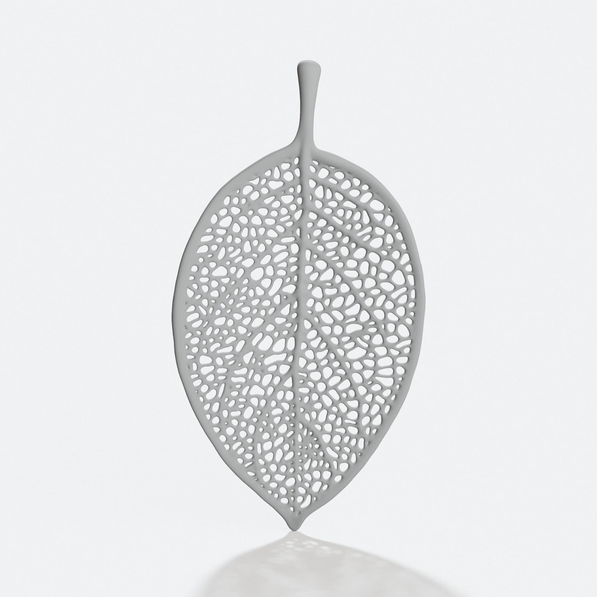 Voronoi Leaf Pendant, Geometric Jewelry Charm