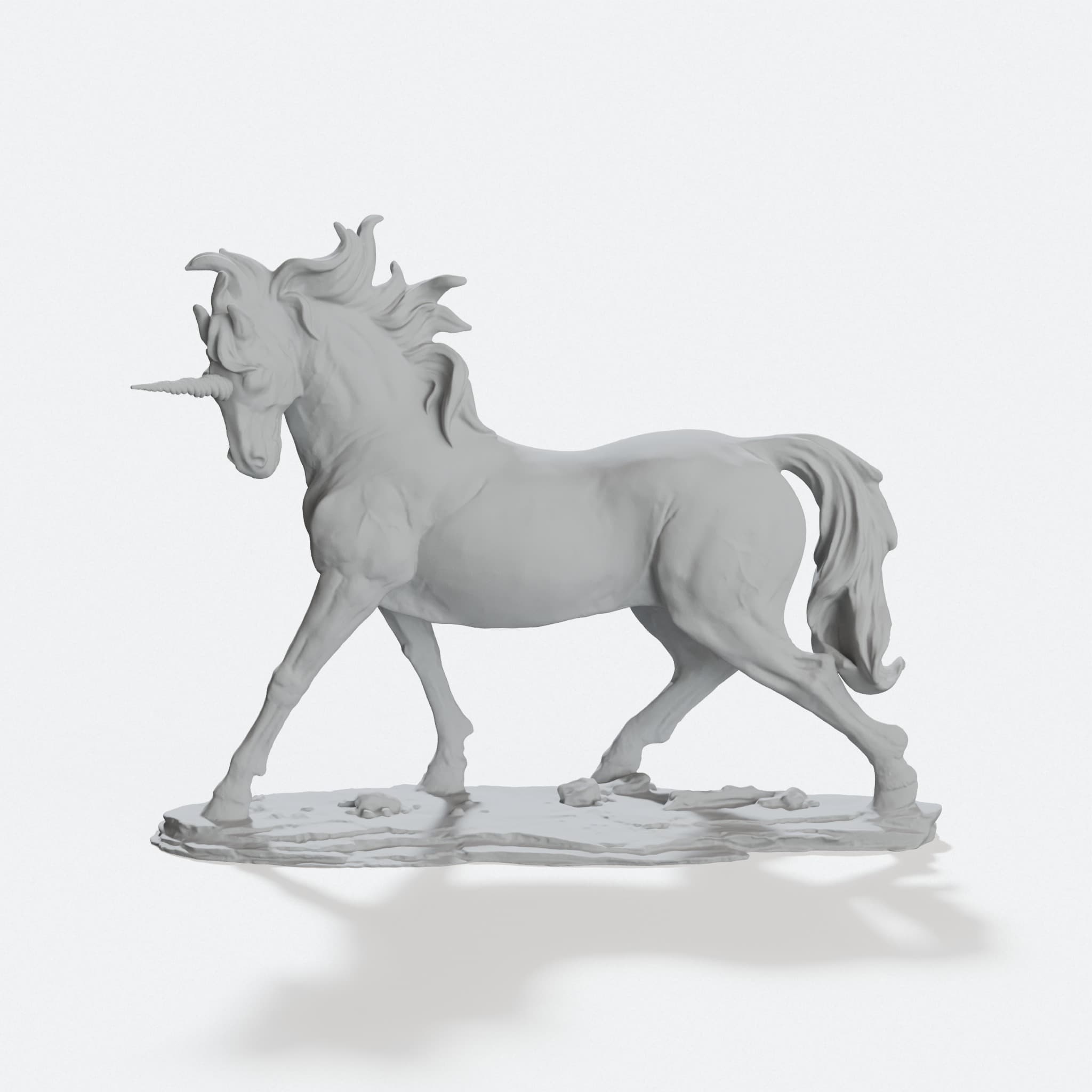 3D Printed Unicorn Toy Figure with Horn