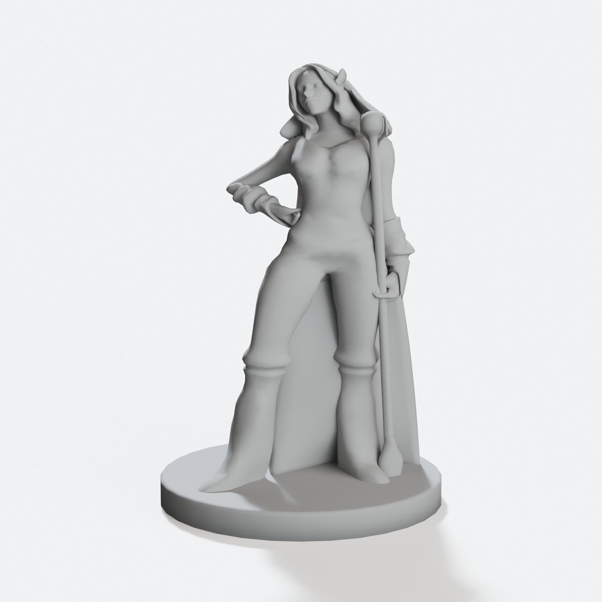Female Elf Wizard Tabletop Miniature for D&D