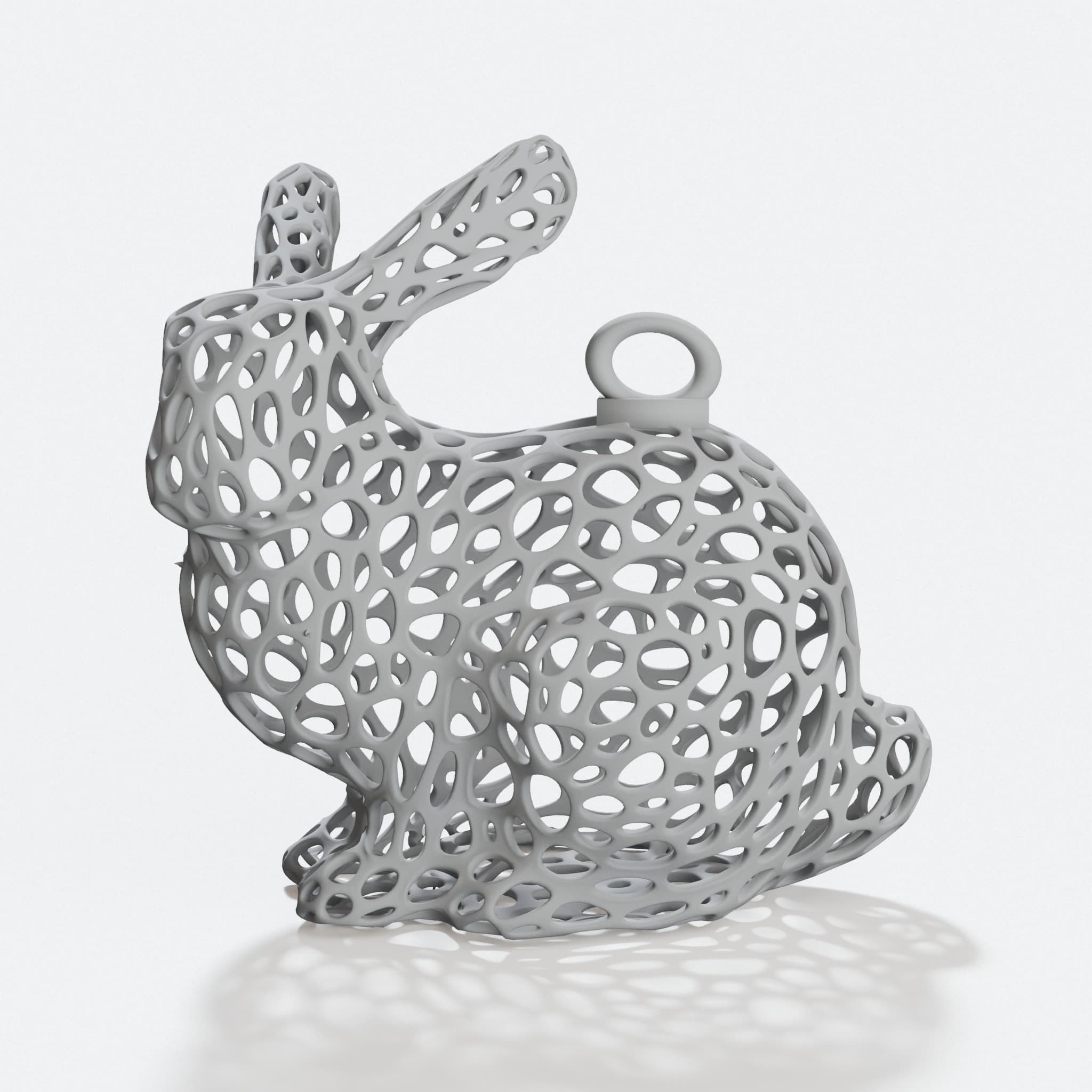 Voronoi Rabbit Keychain