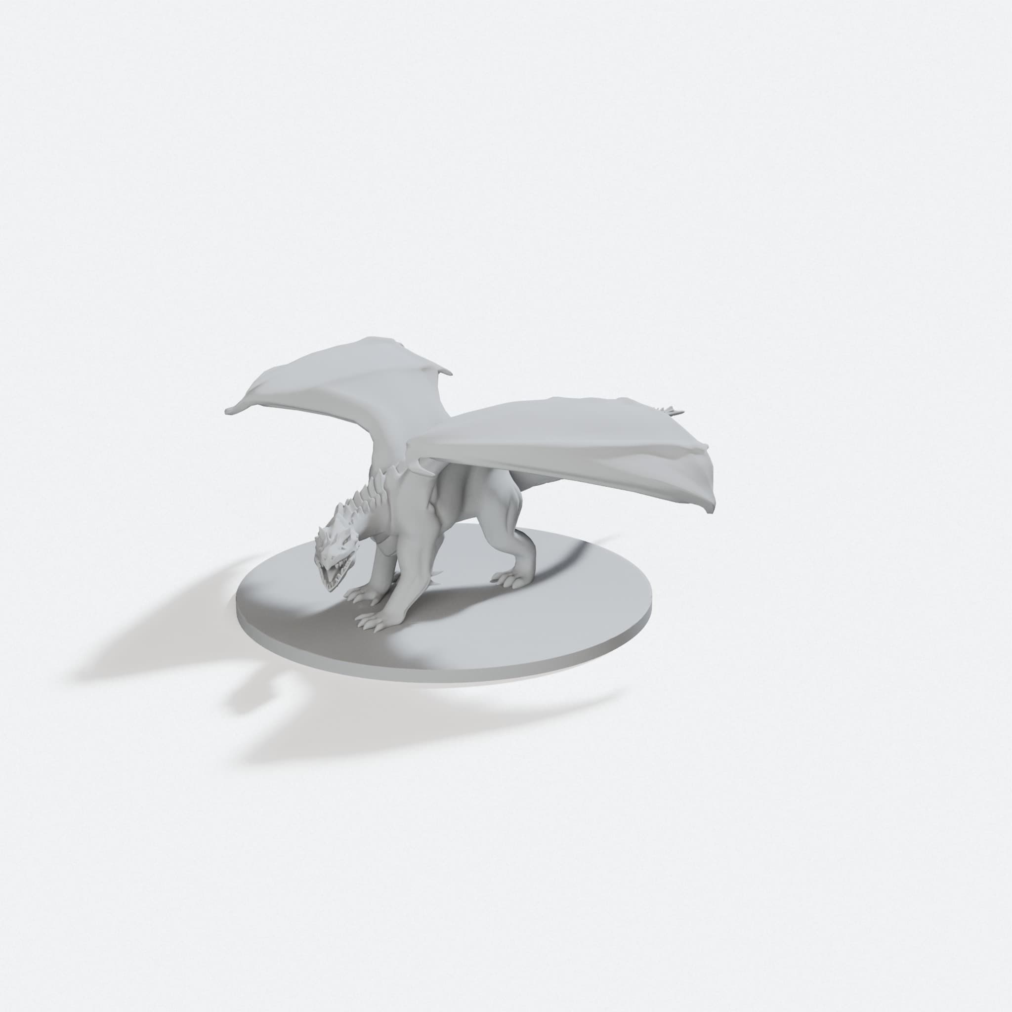 White Dragon 3D Print File for D&D and Tabletop RPGs