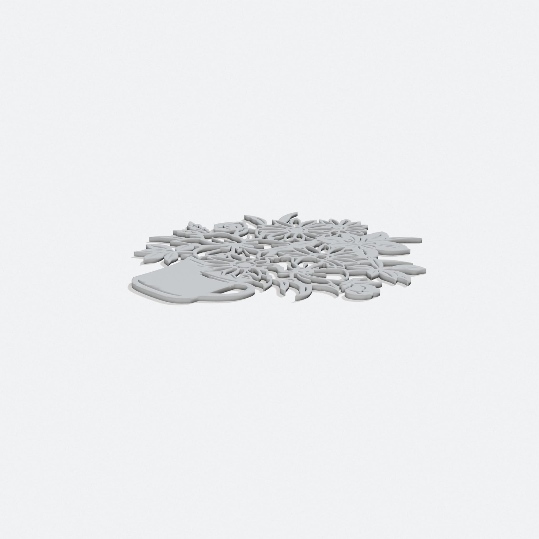 3D Printed Flower Vase Wall Art Decoration