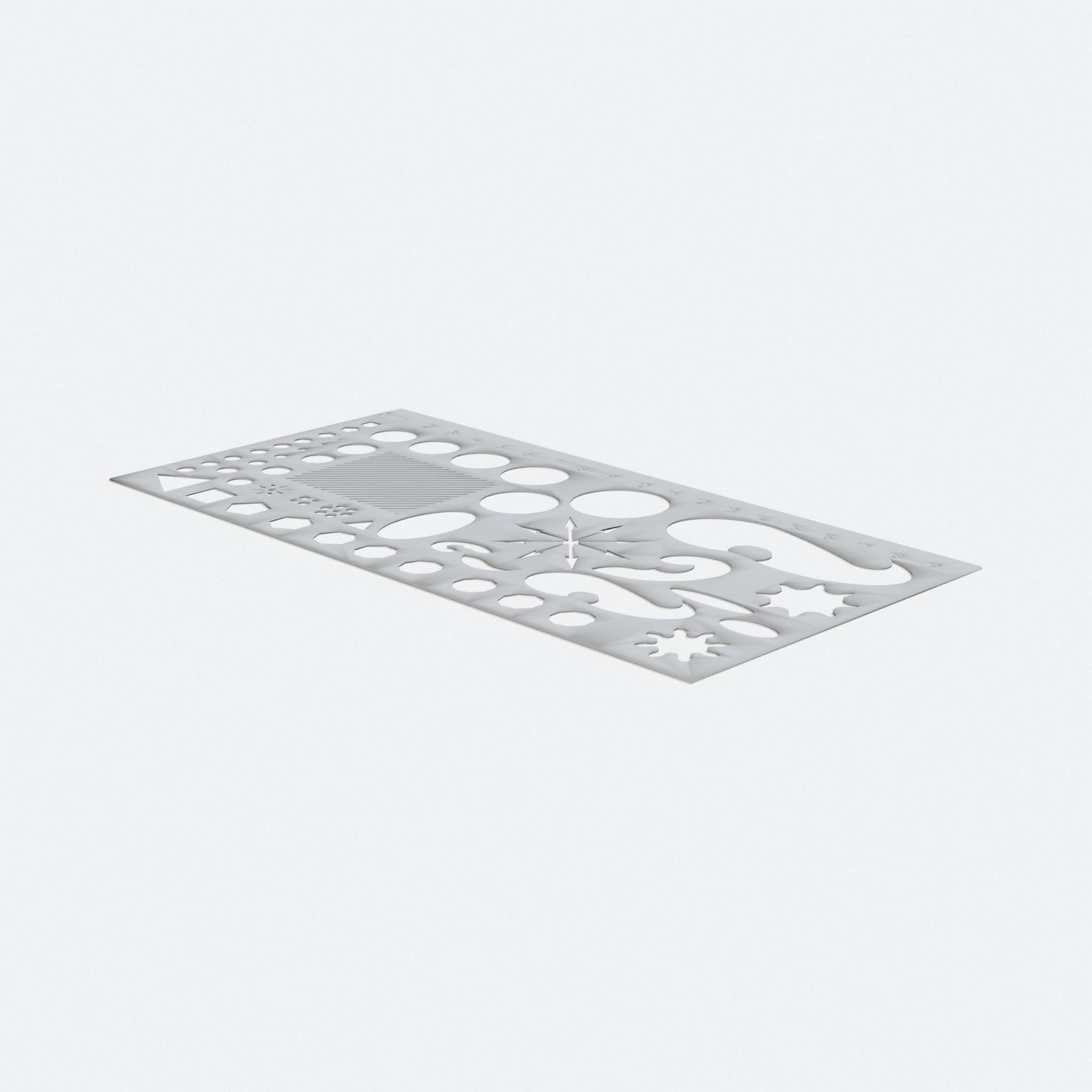 3D Printed Stencil Ruler for Drawing and Design