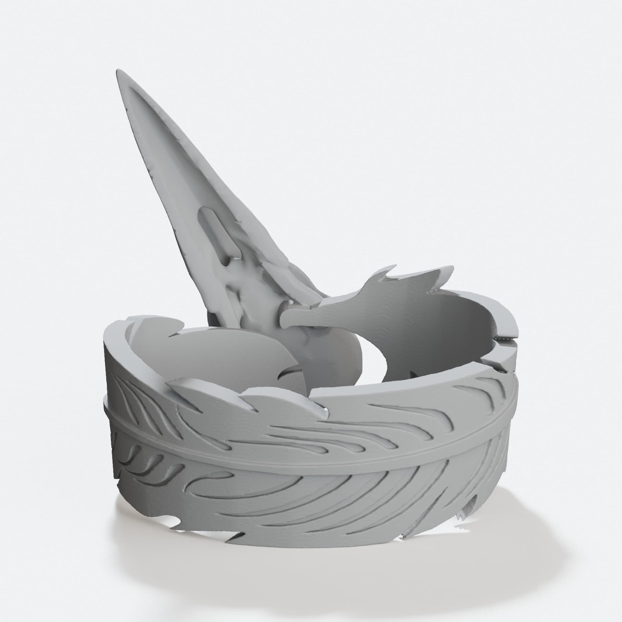 Raven Skull Ring, 3D Printed Gothic Jewelry for You