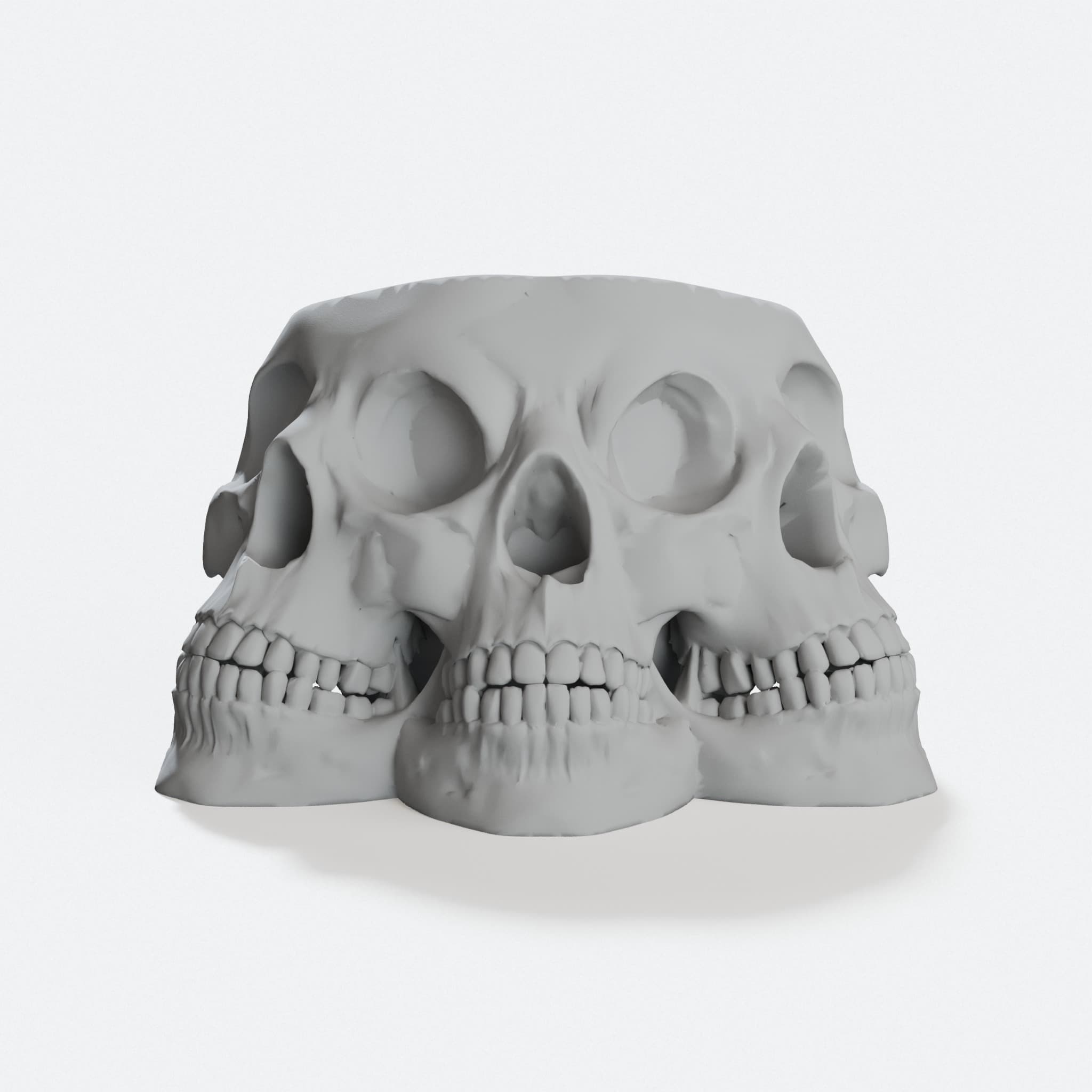 TriSkullQuadraClops Candy Dish – 3D Printed Skull Bowl