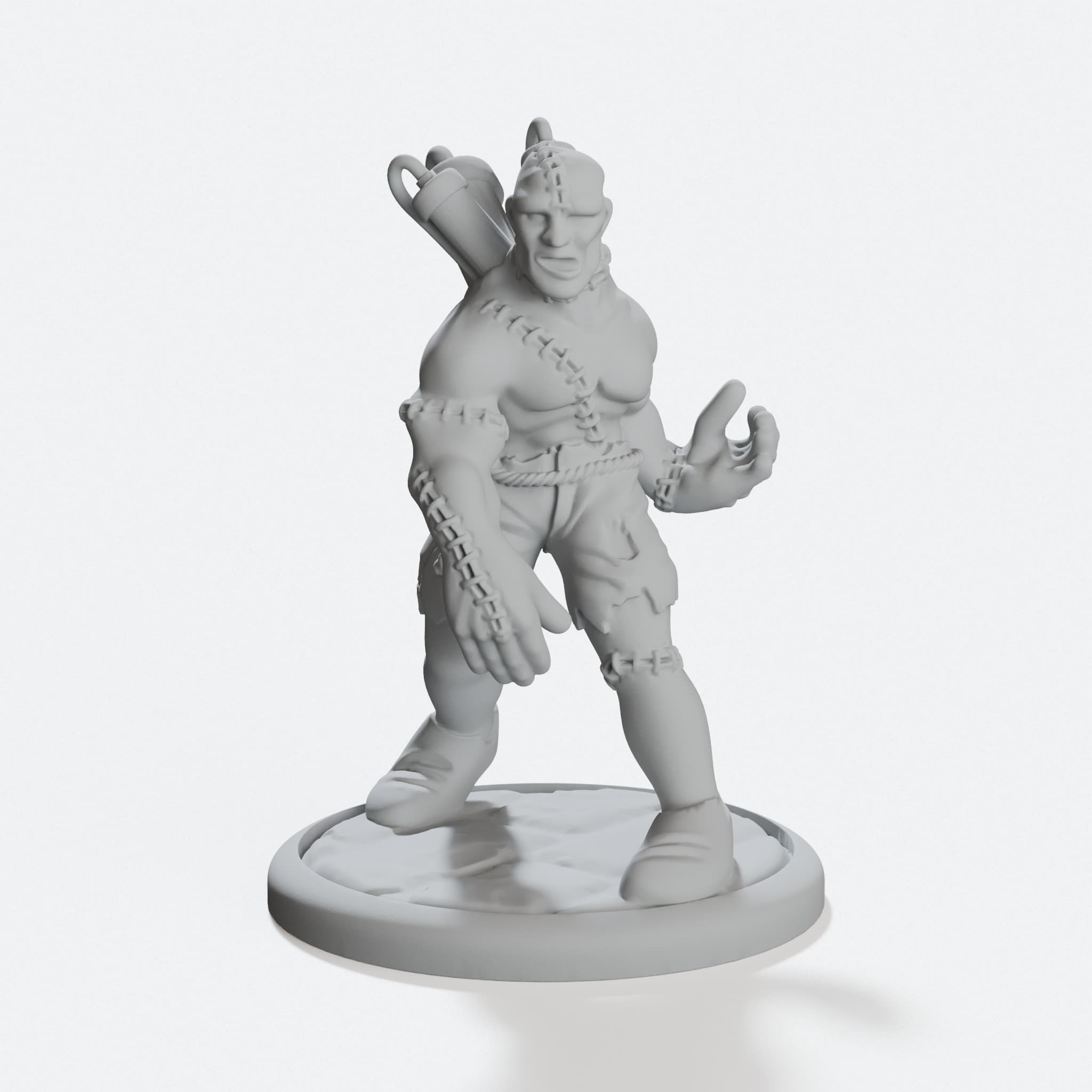 Flesh Golem 3D Printed Toy Miniature for Tabletop Gaming