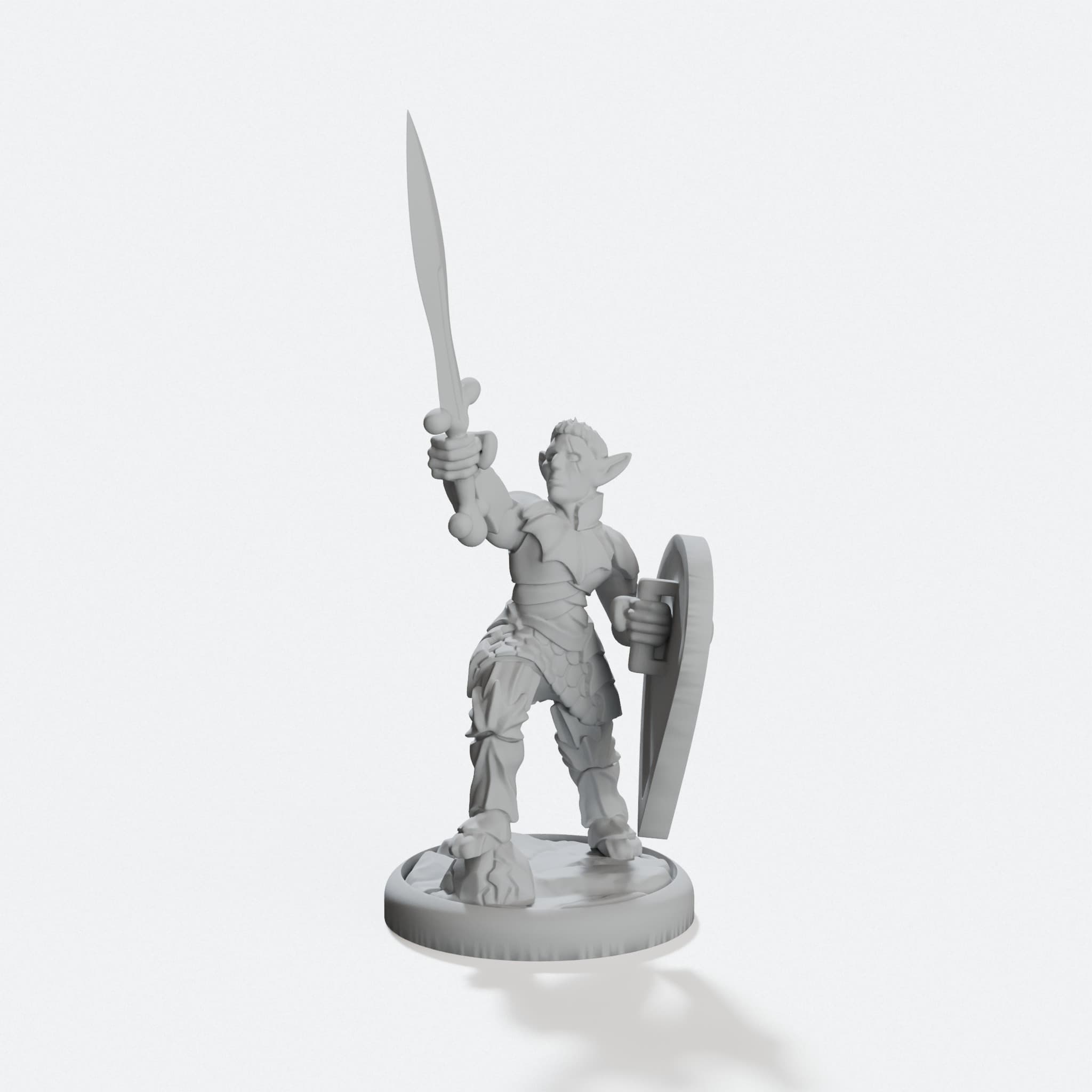 Elven Dragon Paladin 3D Printed Toy Figure