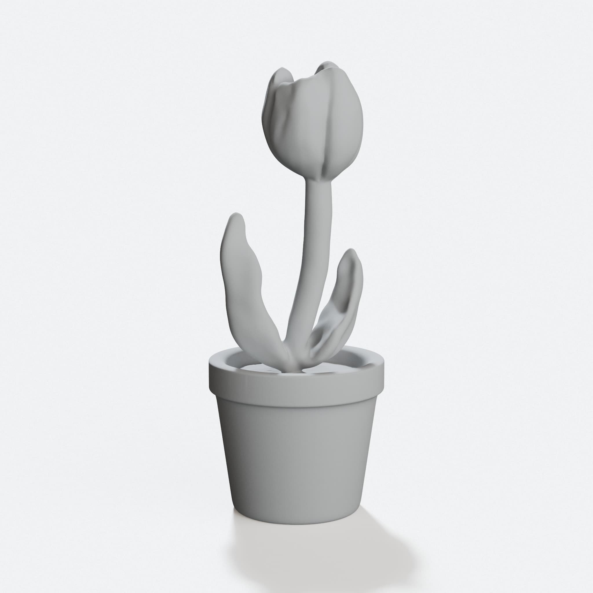 3D Printed Tulip Ornament, Custom Floral Decor