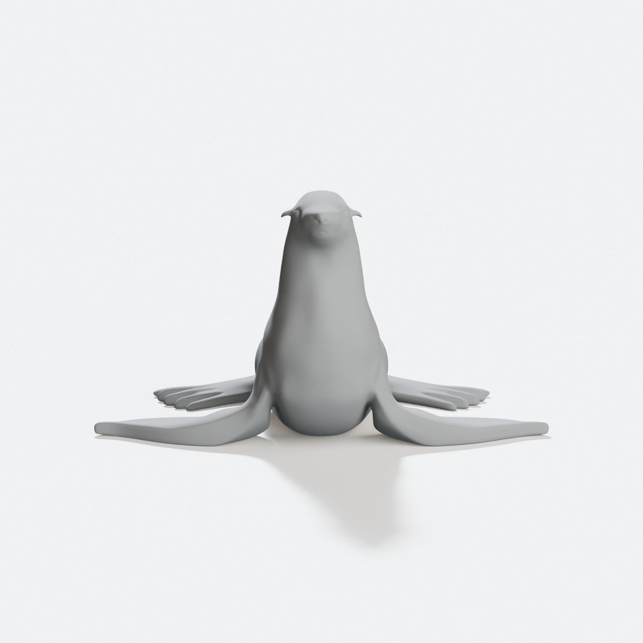 Seal 3D Printed Toy; Adorable Desktop Figure