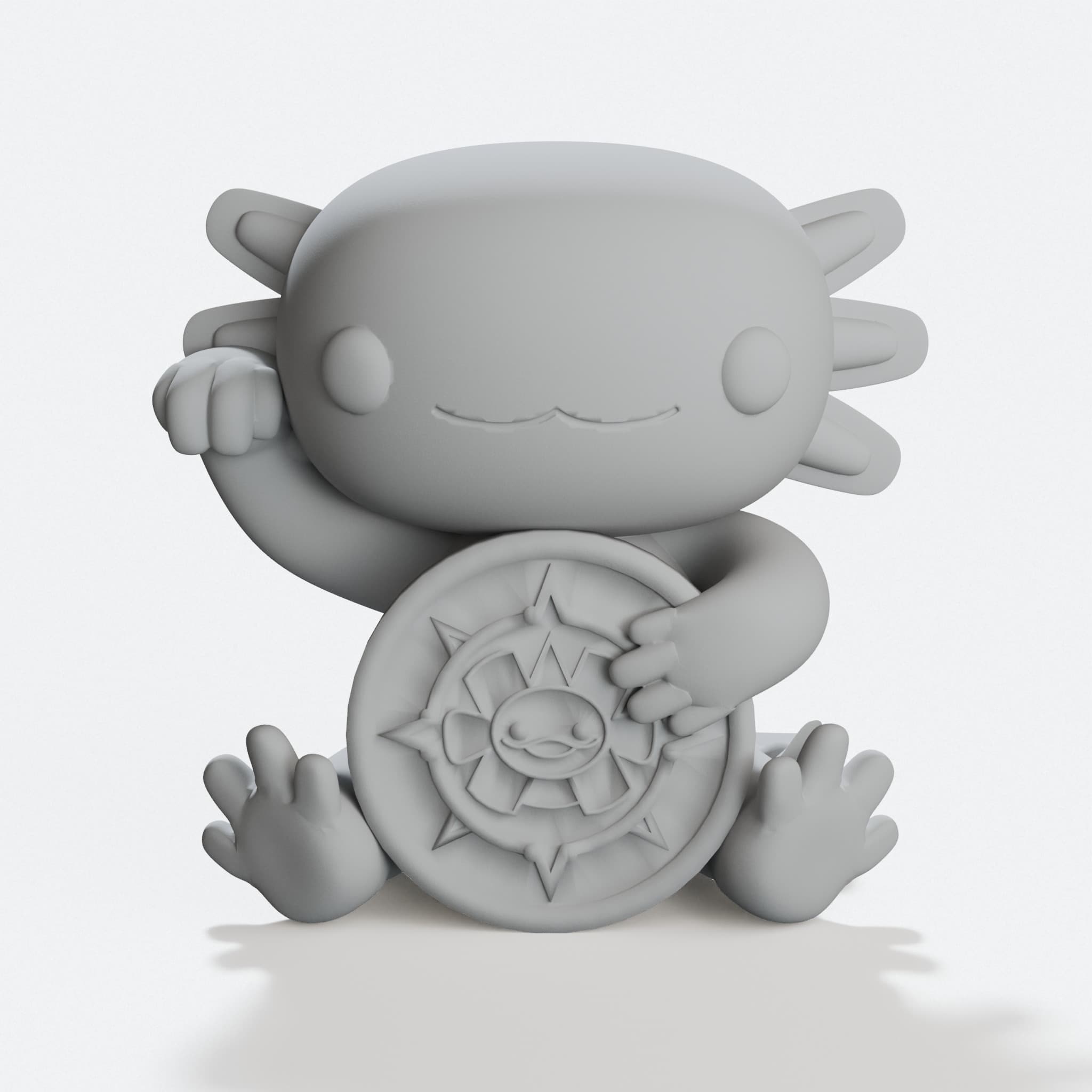 Lucky Axolotl Charm with Mexican Coin