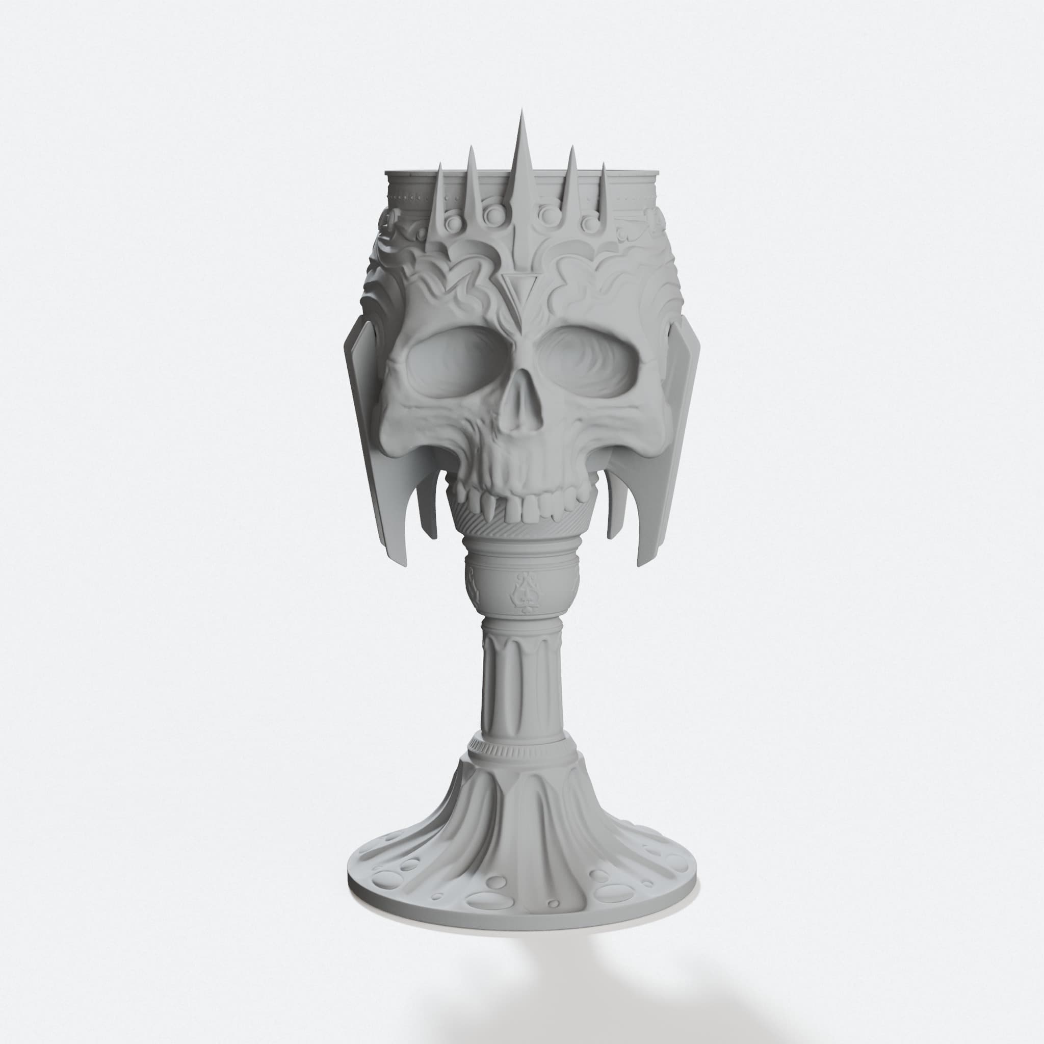 Throne of the Damned Gothic Skull Goblet 3D Printed