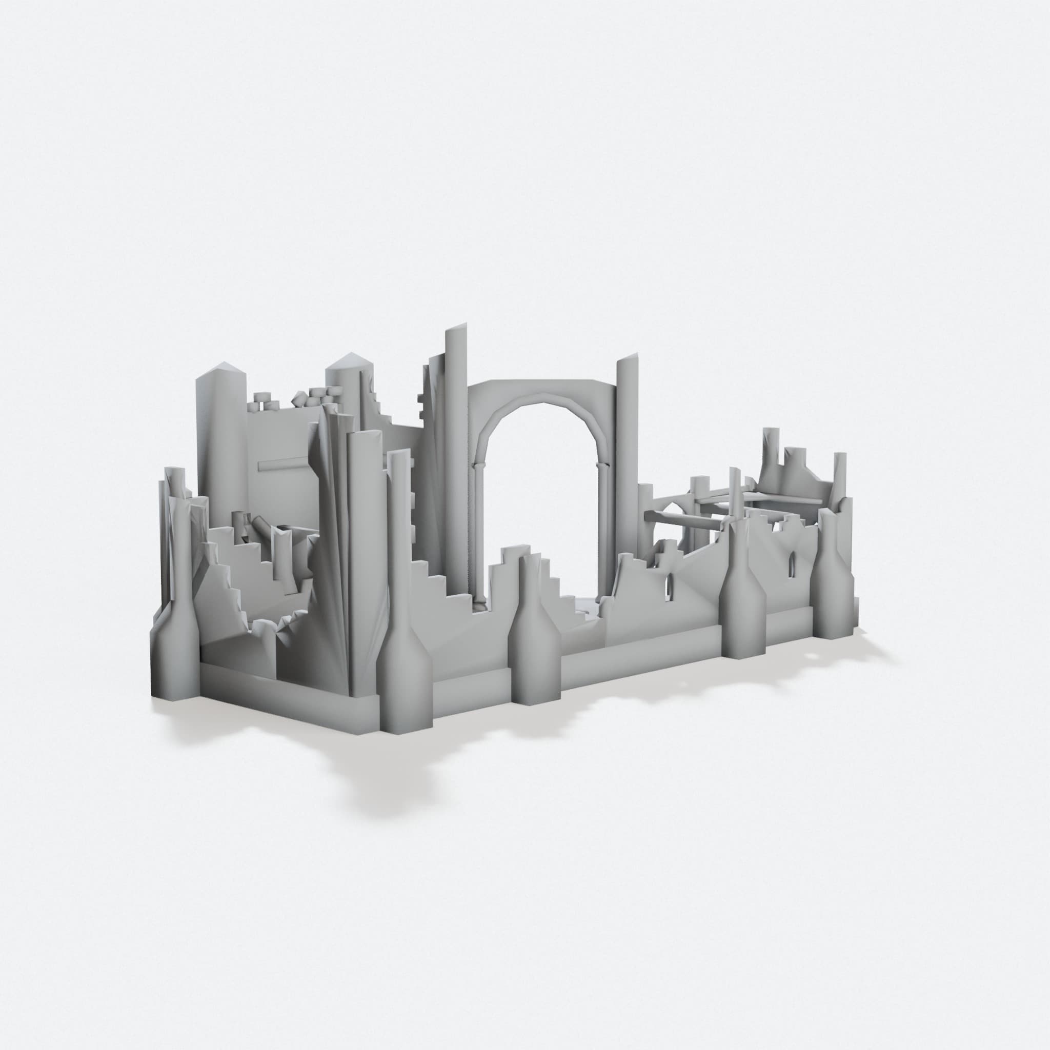 Cathedral Ruins 3D Printed Toys, Wargame Terrain