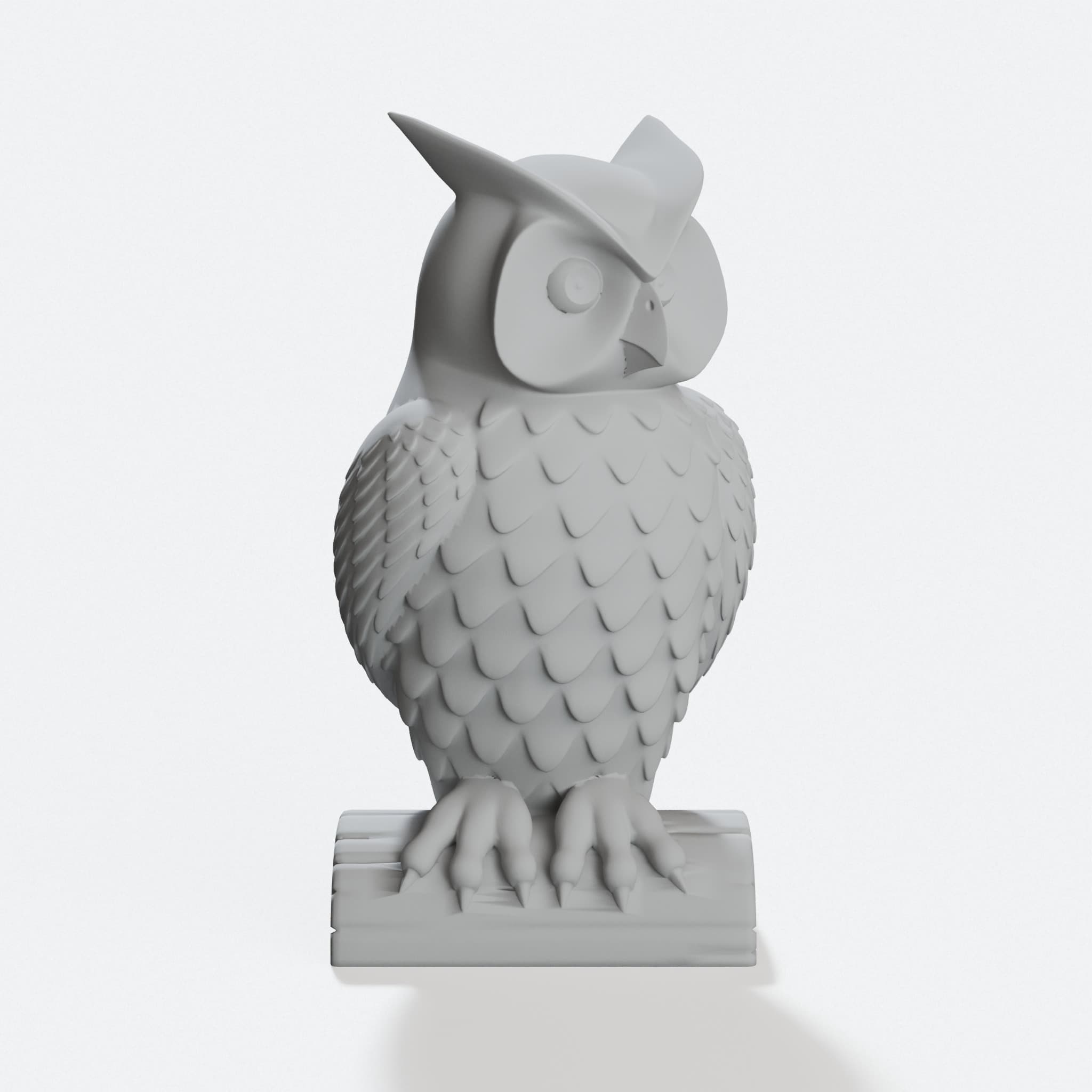 Owl Statue Facing Left - 3D Printed Home Decor