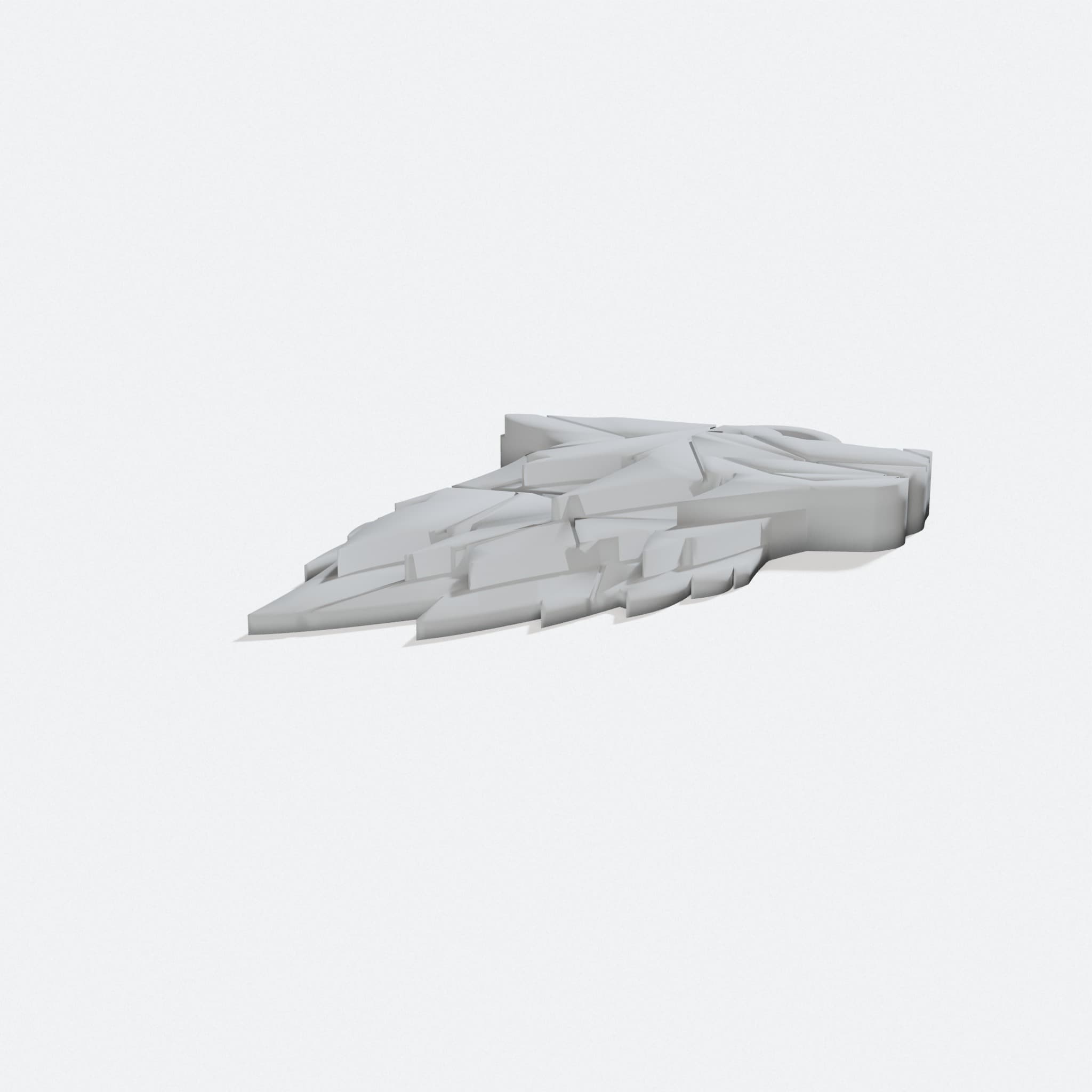 Wolf Keychain Geometric Flat 3D Printed Gift