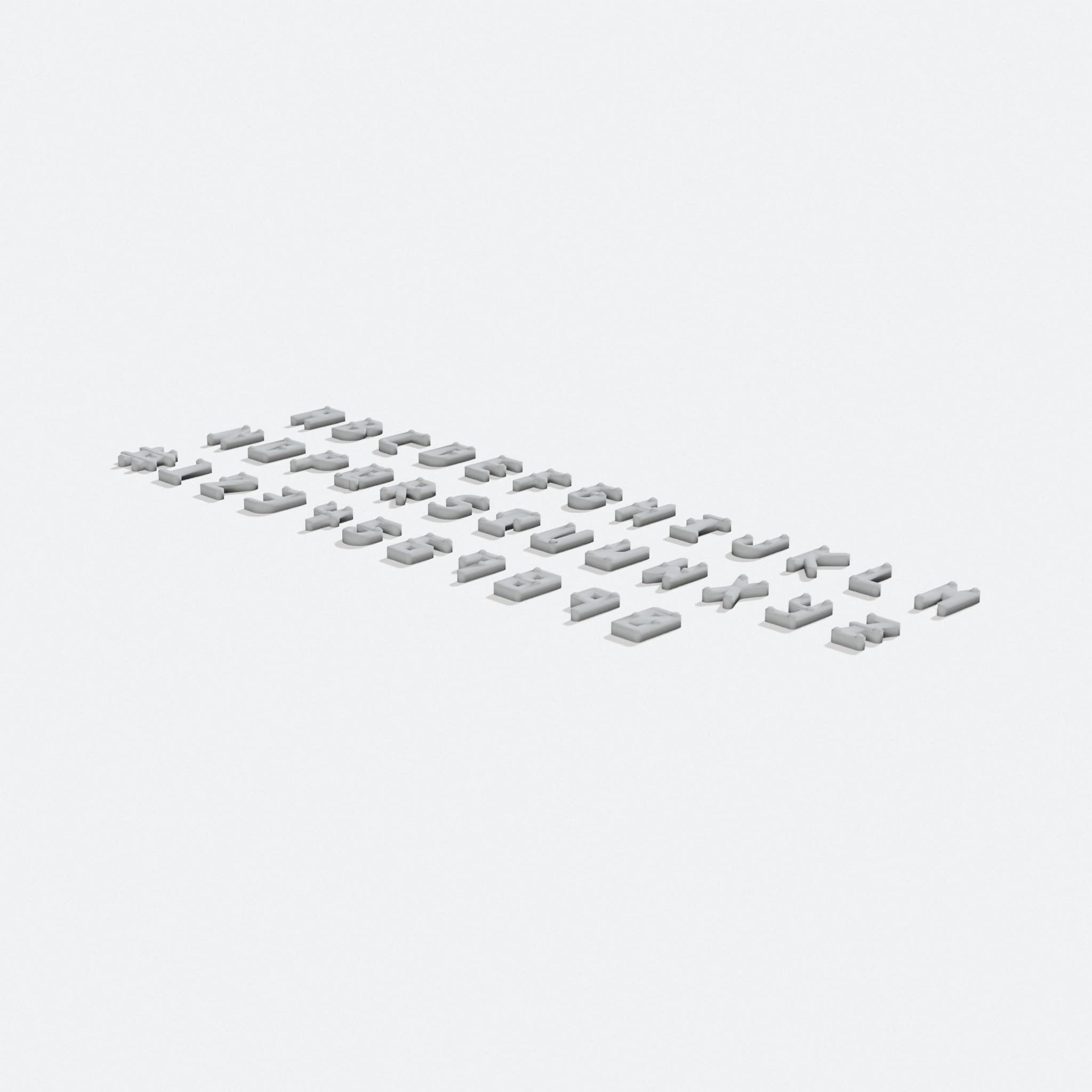3D Printable Braille Typeface Educational Model Set