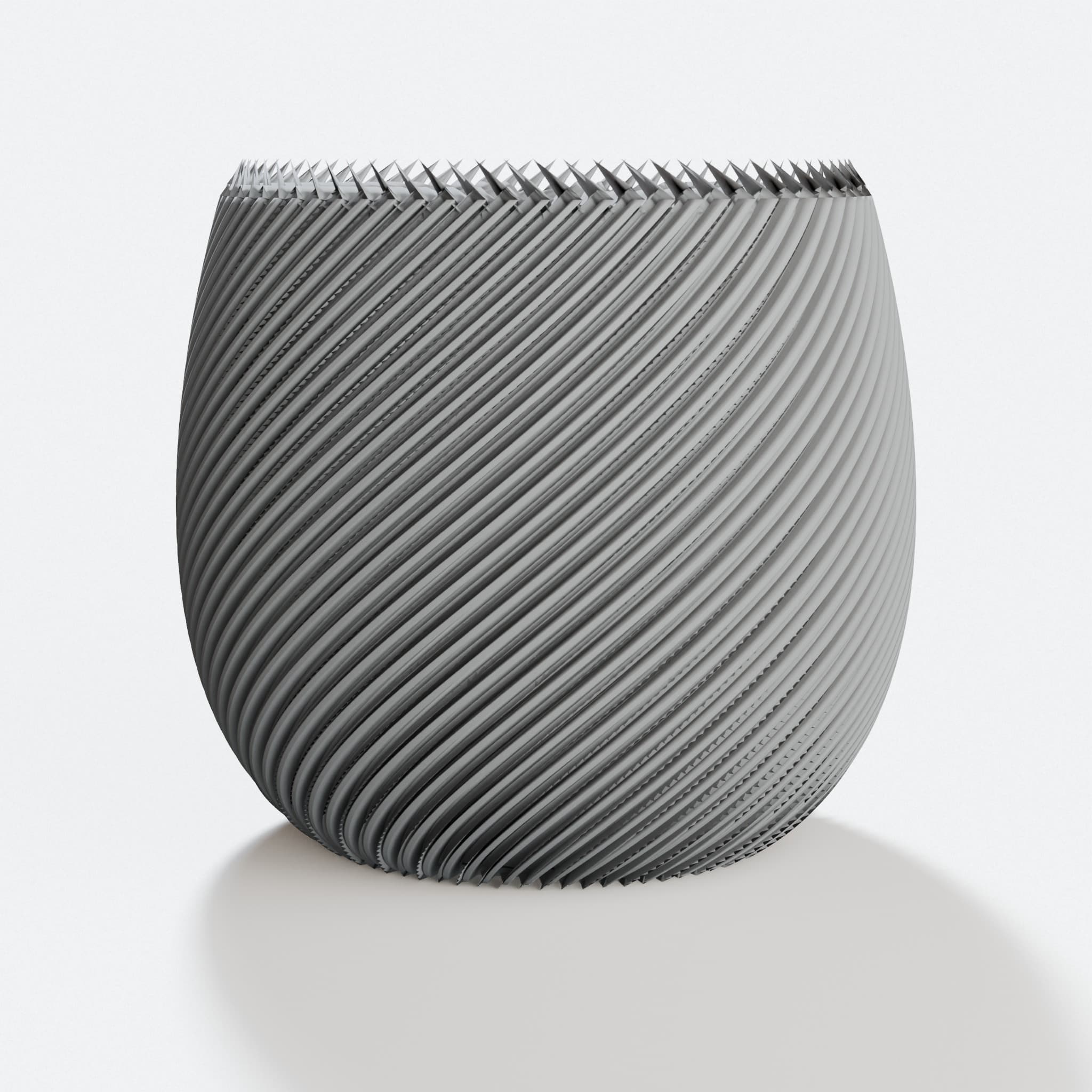 Finned 3D Printed Planter for Home Decor