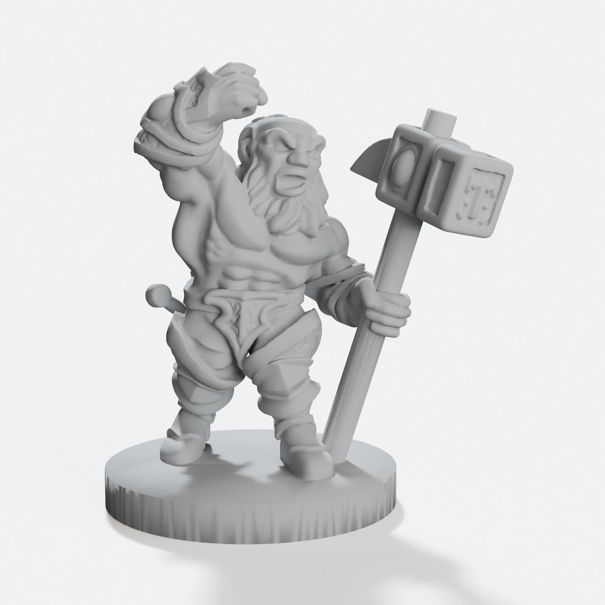 Epic Dwarf Miniature 3D Printed Toy Figure