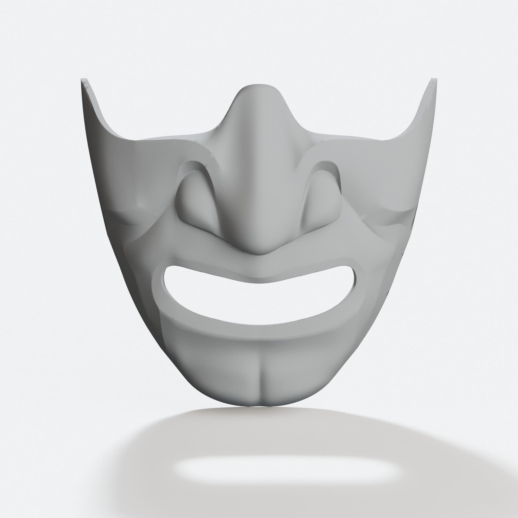 3D Printed Samurai Half Mask Adult Mempo