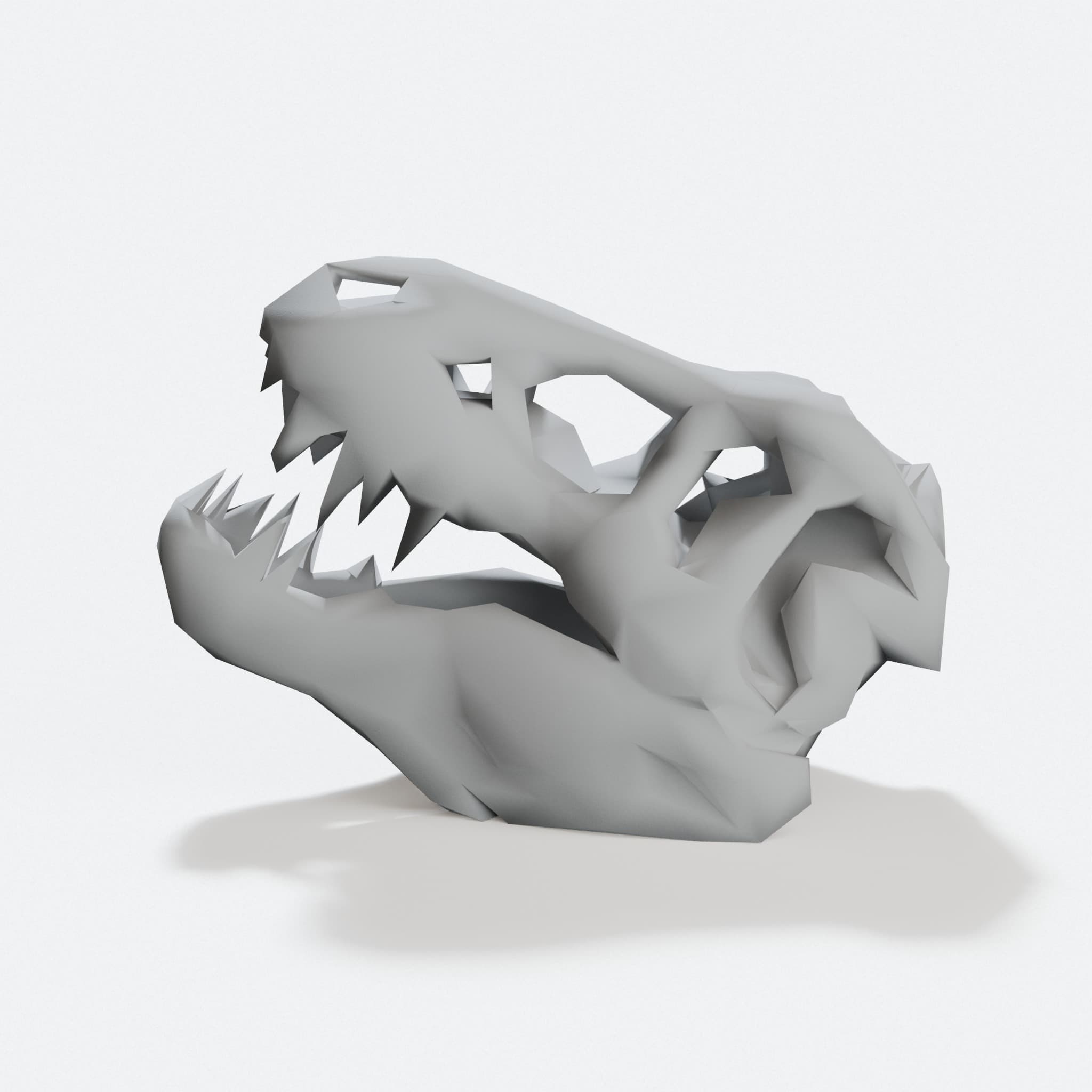Low Poly T-Rex Skull 3D Printed Toy
