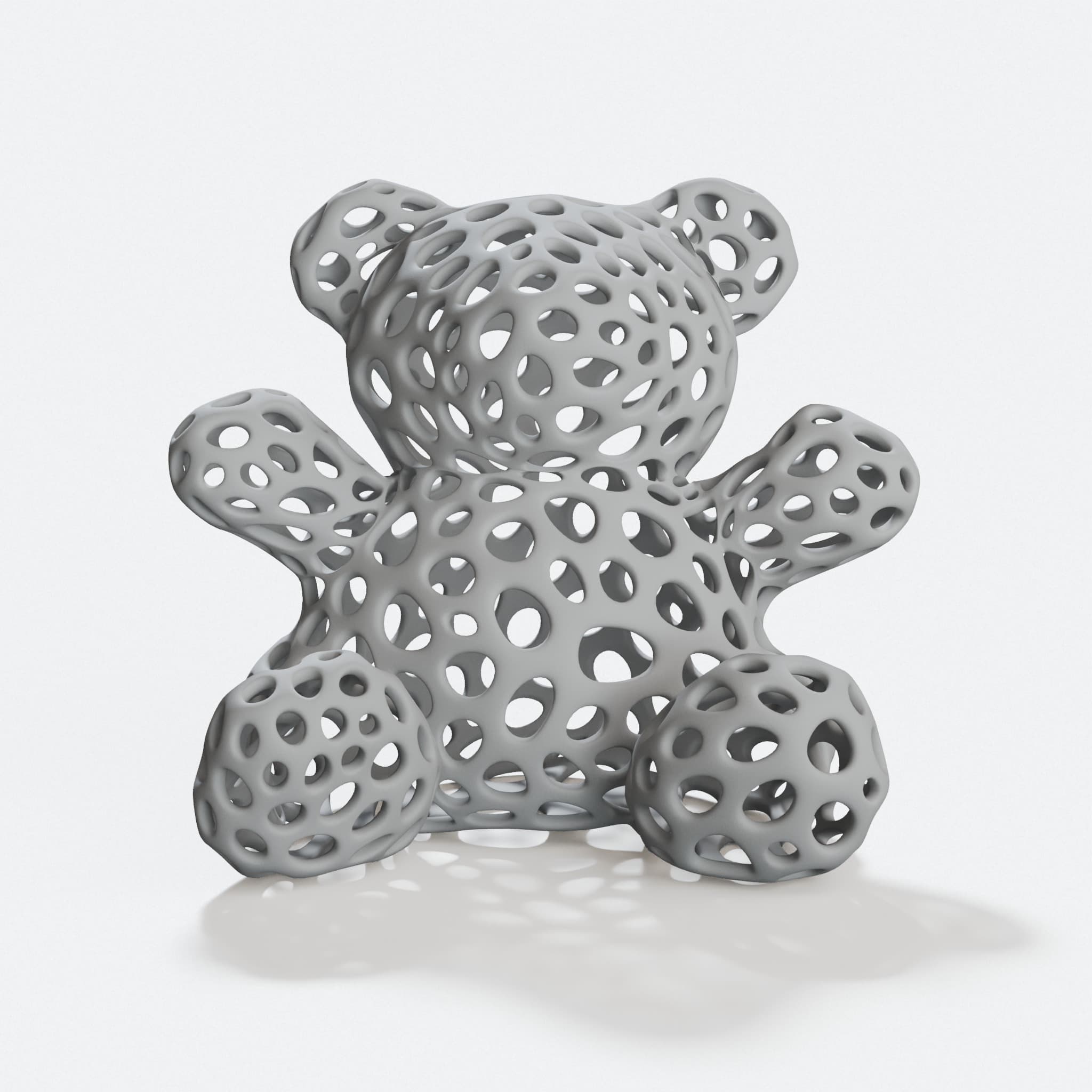 Voronoi Teddy Bear 3D Print File – Geometric Toy Design