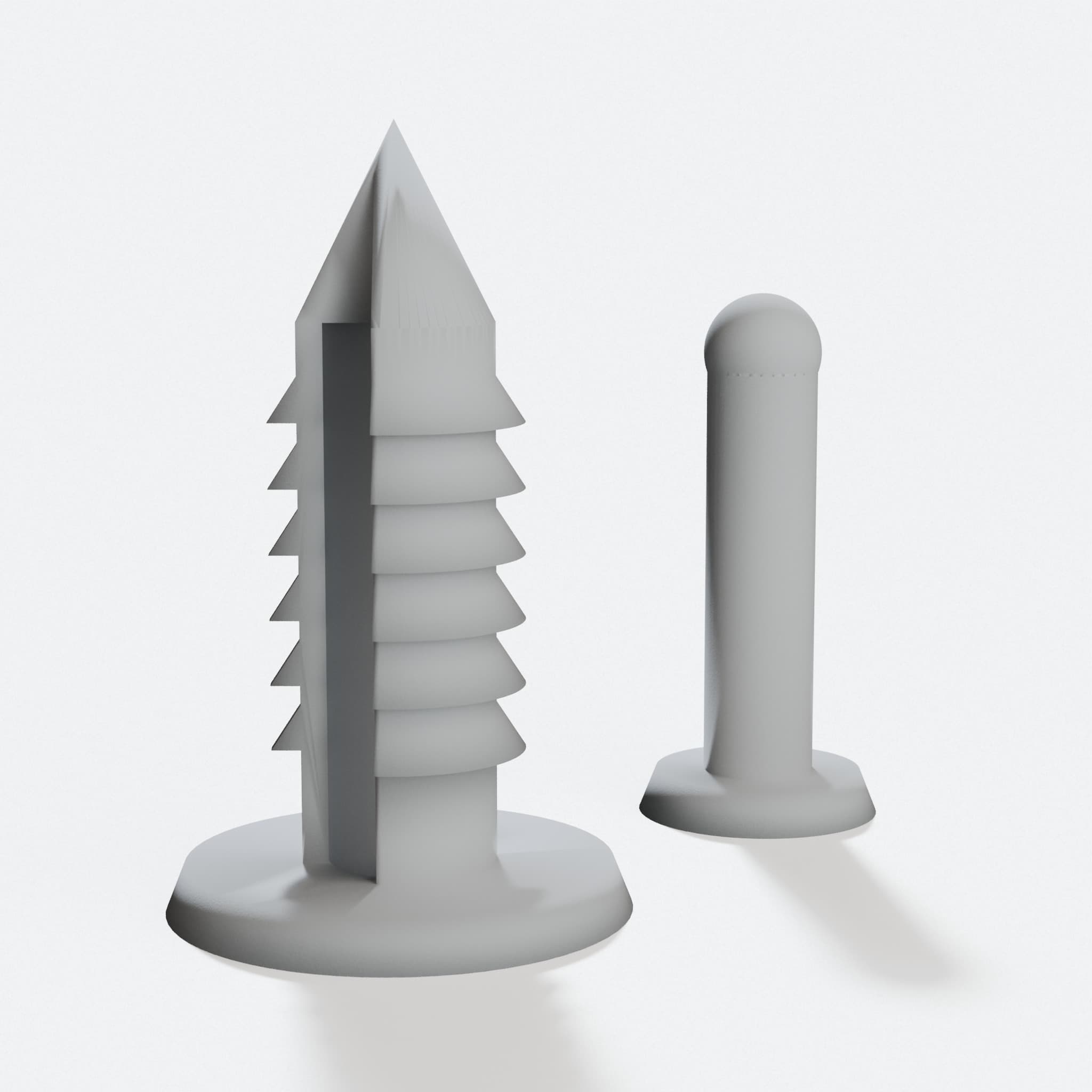 3D Printed Car Push Pin Fastener, Parametric Design
