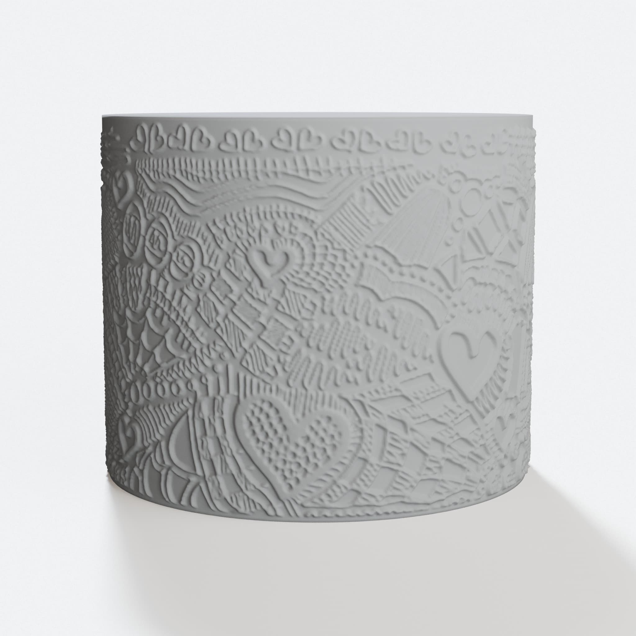 3D Printed Lithophane Lampshade Valentine Home Decor