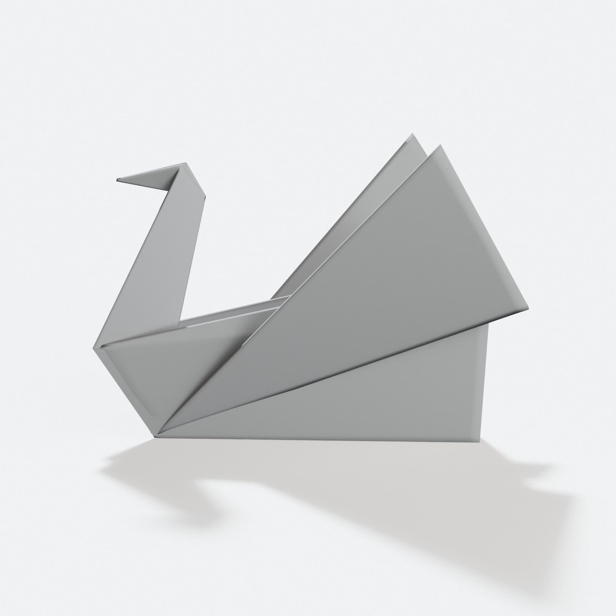 Origami Swan 3D Printed Ornament