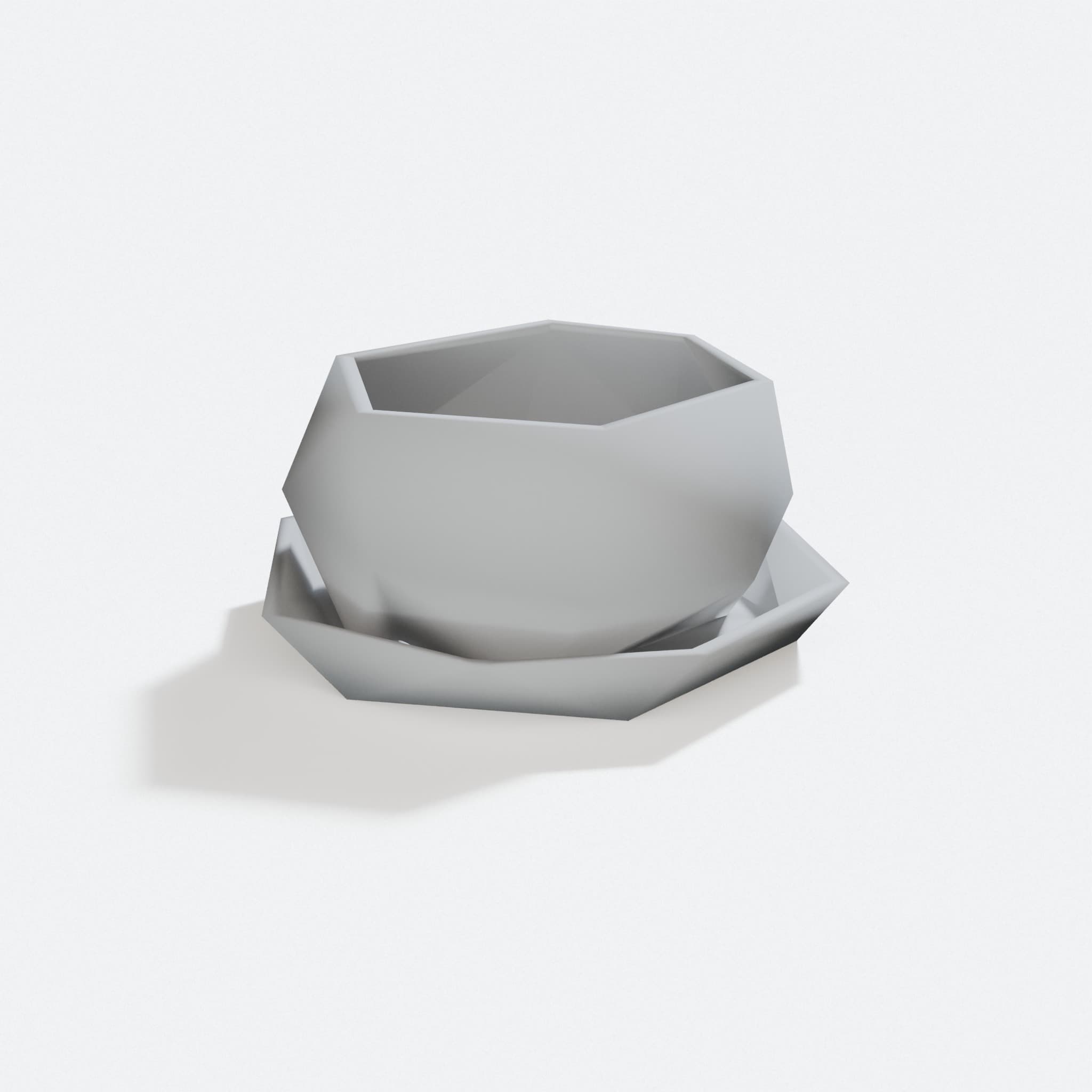Low-Poly Mini Plant Pot, 3D Printed Home Decor