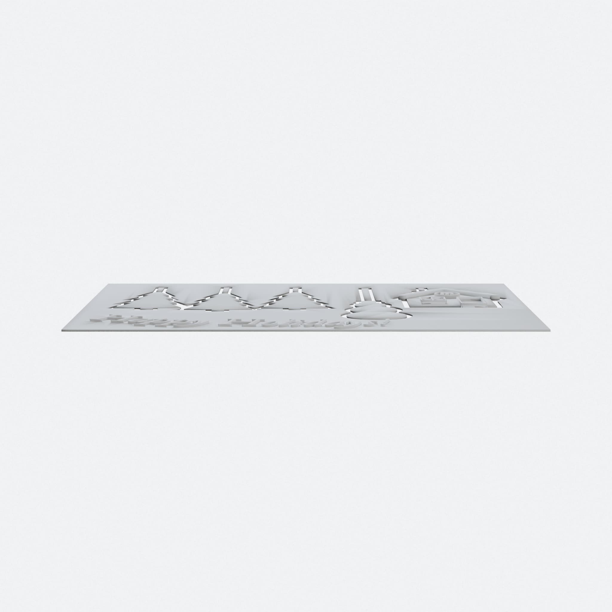 3D Printed Holiday Card - Winter Scene Greeting Card
