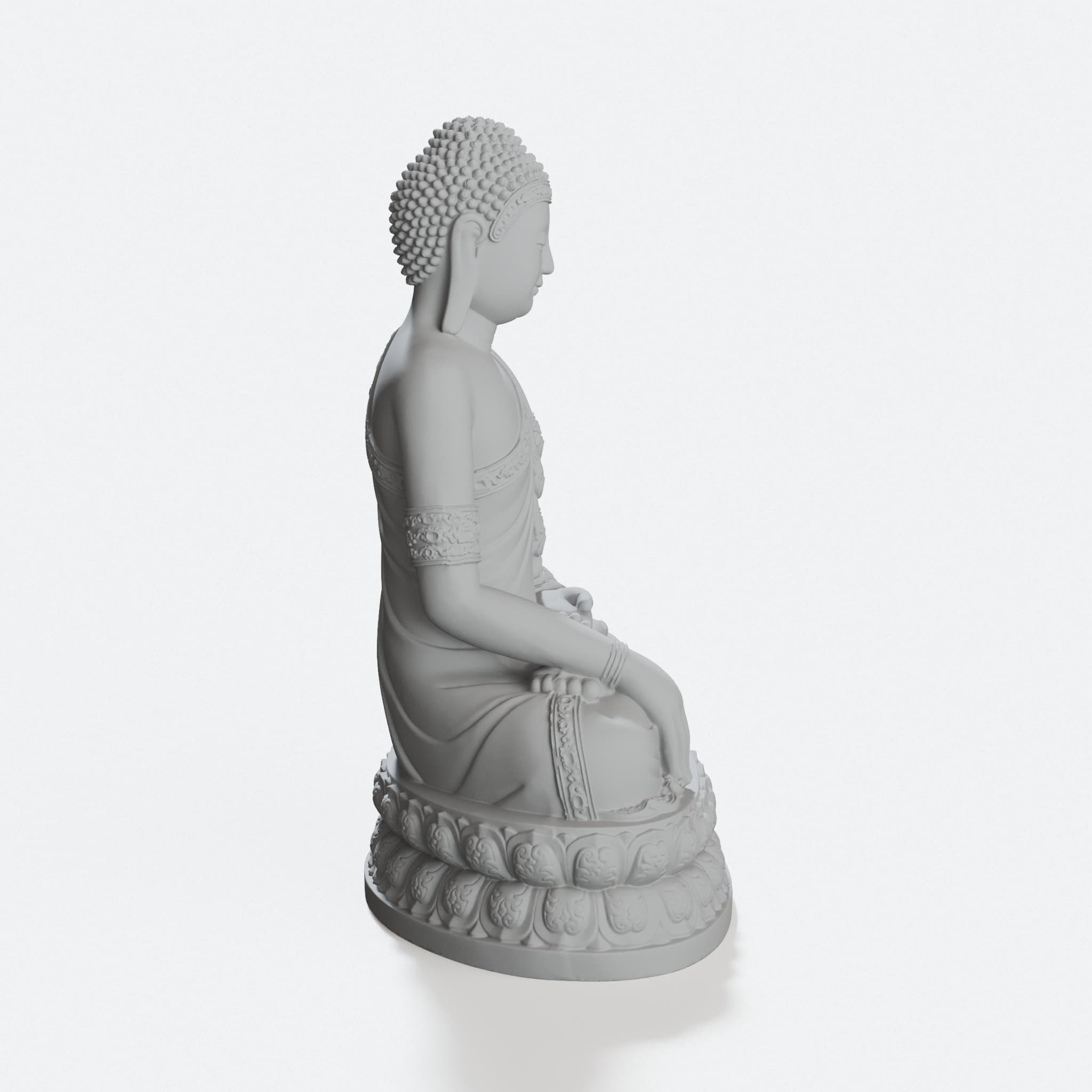 Seated Buddha Sculpture - 3D Printed Home Decor