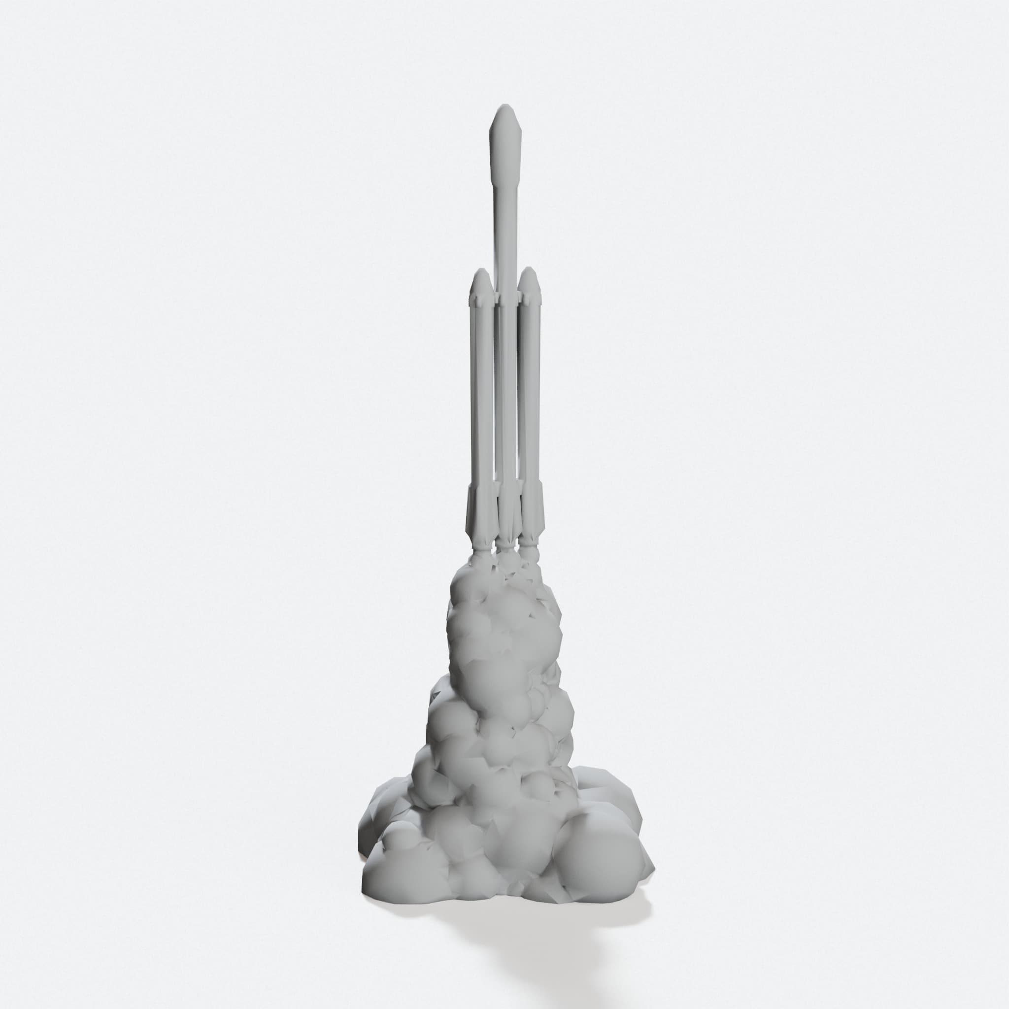 Low Poly Falcon Heavy Launch 3D Printed Ornament