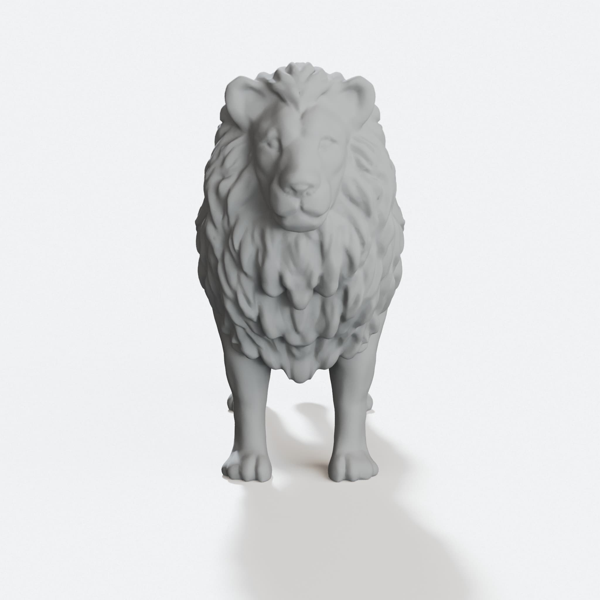 Lion 3D Printed Home Decor Figurine