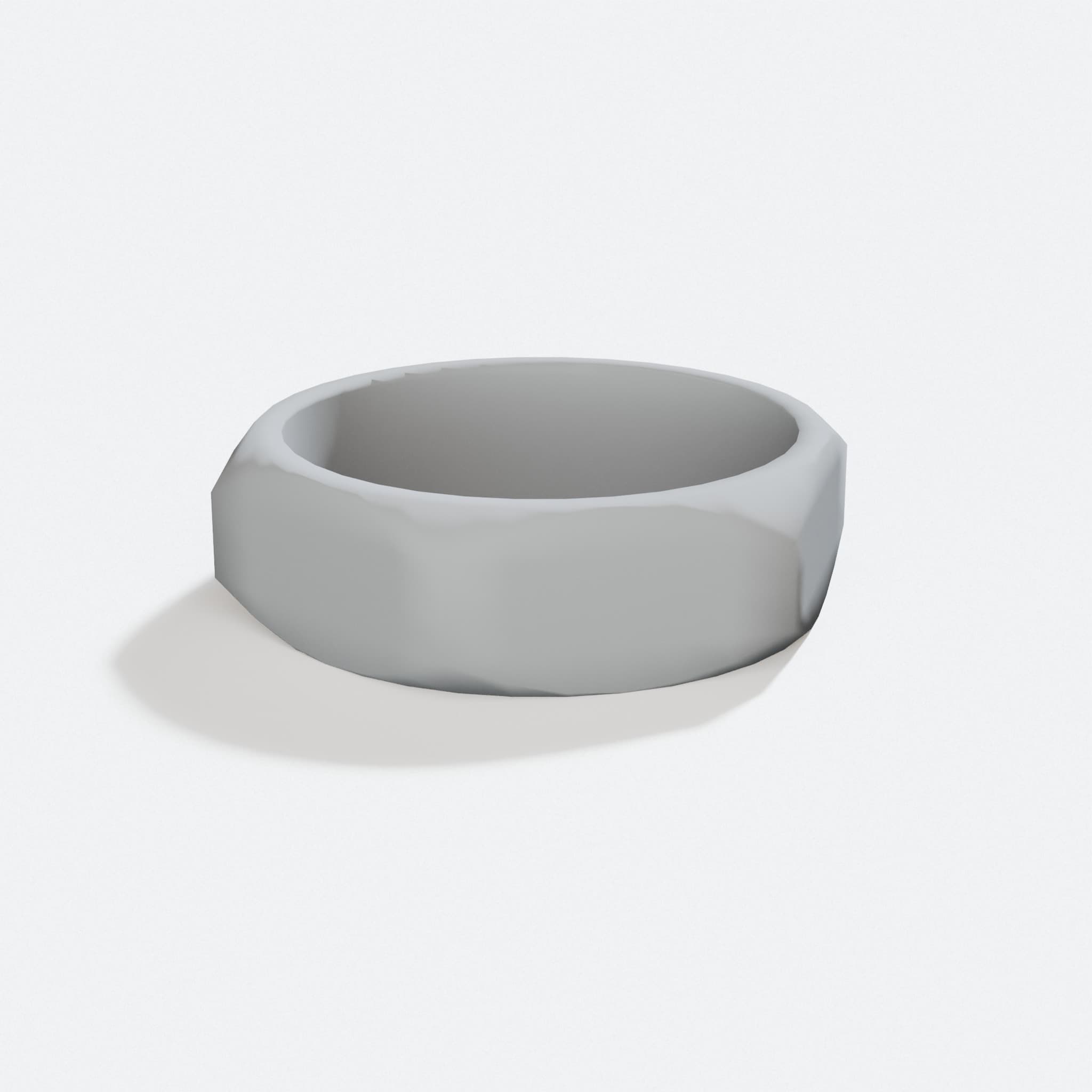 Reverse Engineer's Ring with Faceted Band